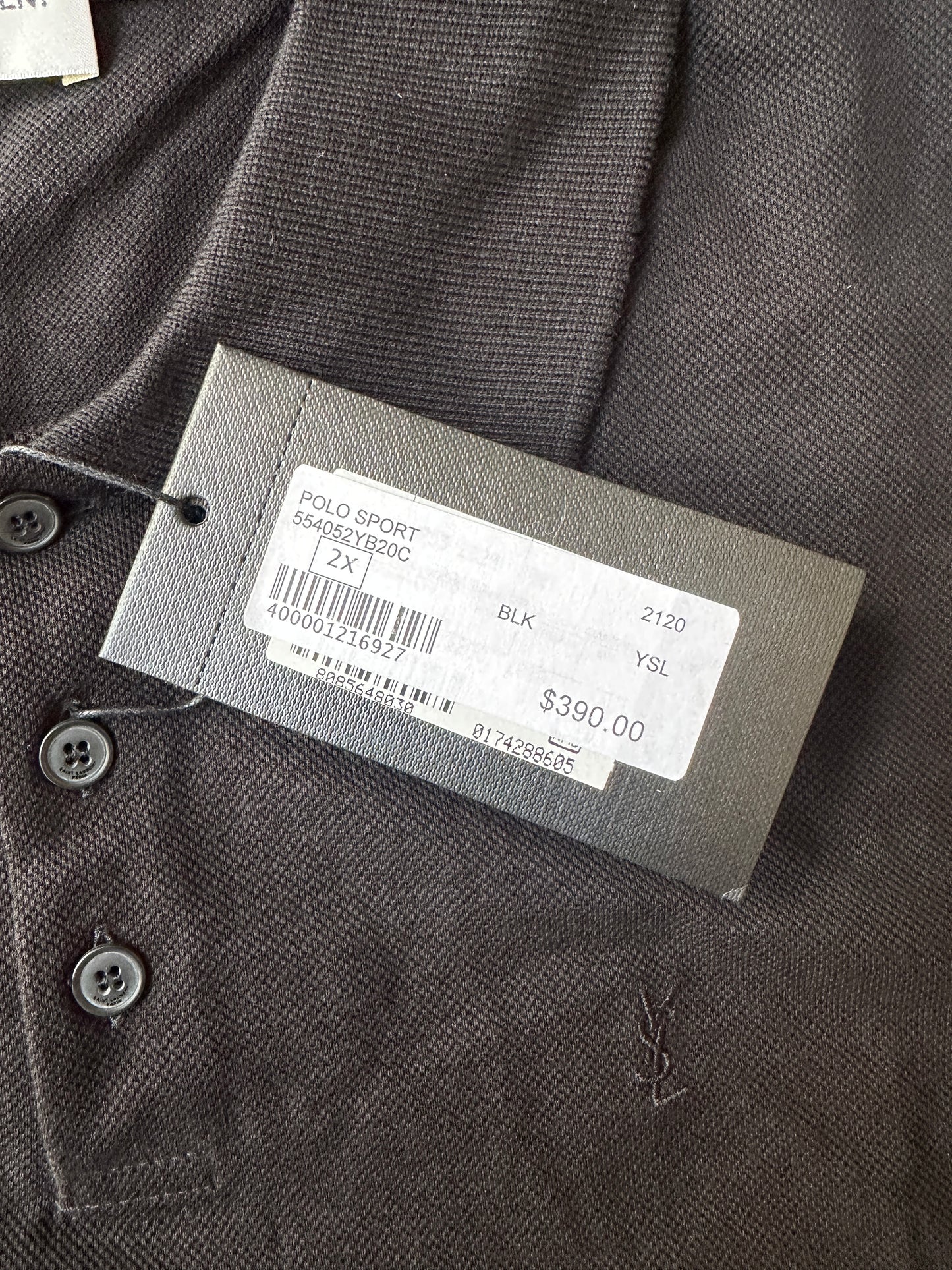 Saint Laurent - Black YSL Logo Polo Shirt