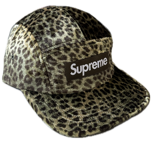 Supreme - Leopard Velvet Box Logo Hat (Olive)