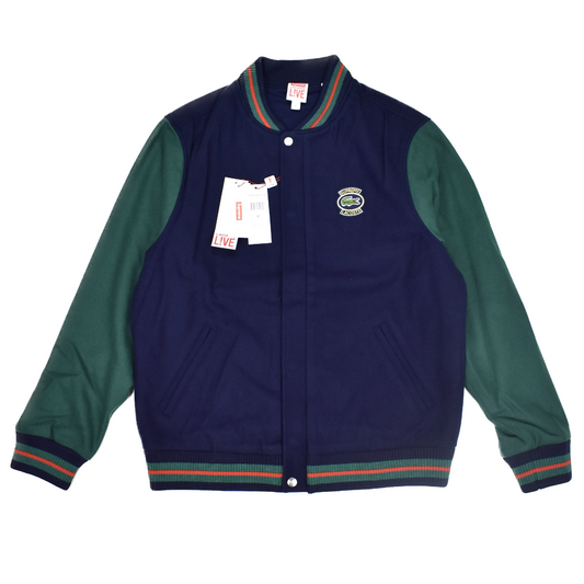 Supreme x Lacoste - Navy/Green Wool Varsity Jacket (SS18)