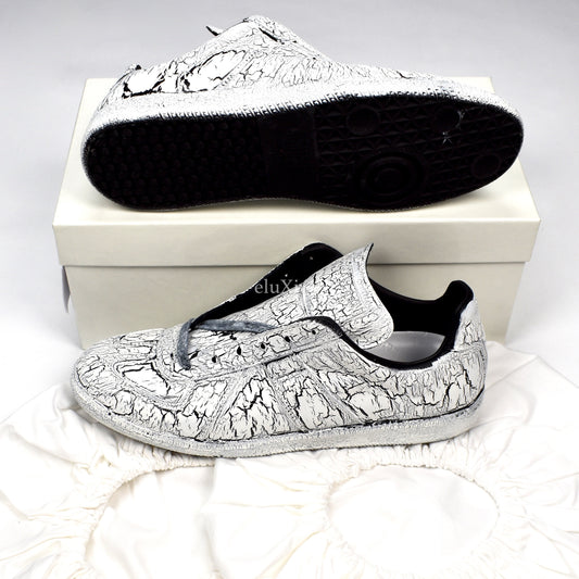 Maison Margiela - Black Leather White Painted GAT Sneakers