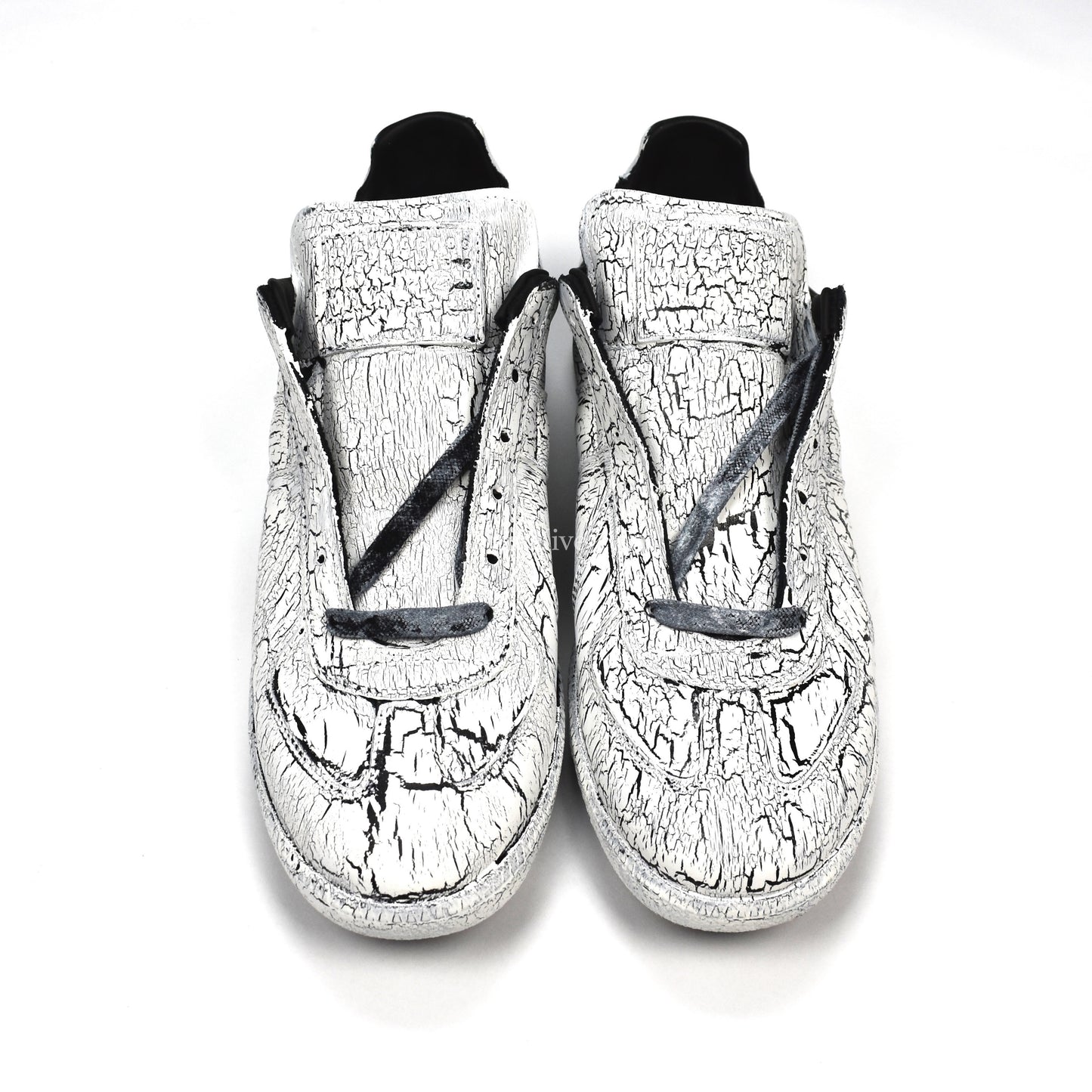 Maison Margiela - Black Leather White Painted GAT Sneakers