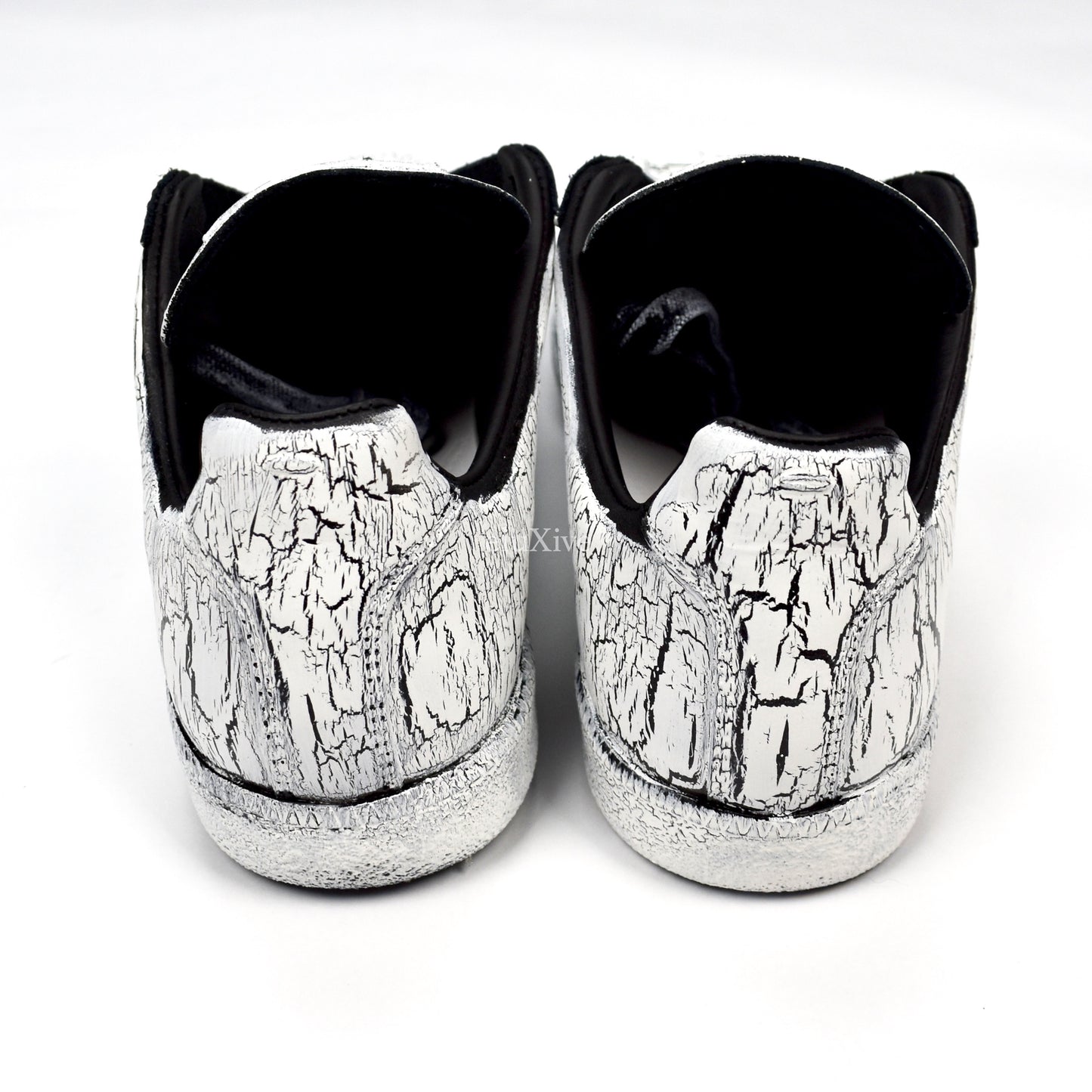 Maison Margiela - Black Leather White Painted GAT Sneakers