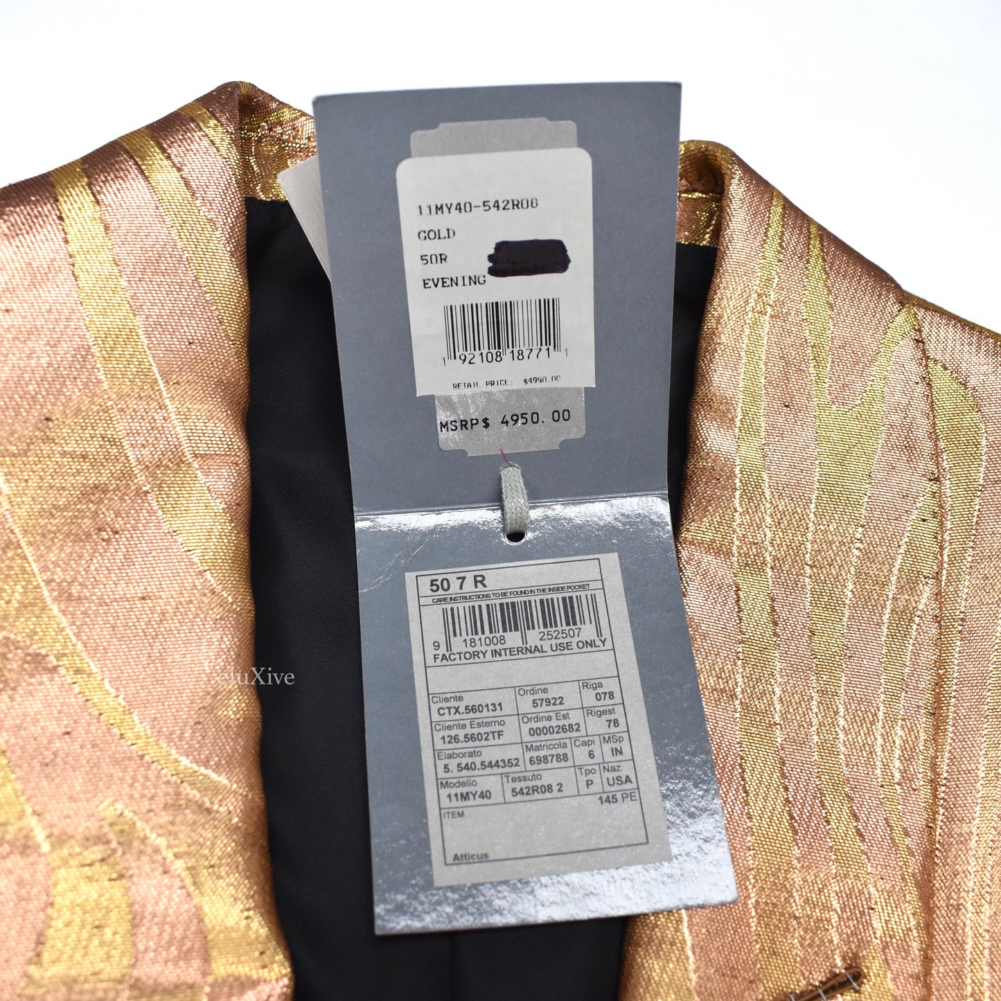 Tom Ford - Gold Swirl Woven Blazer