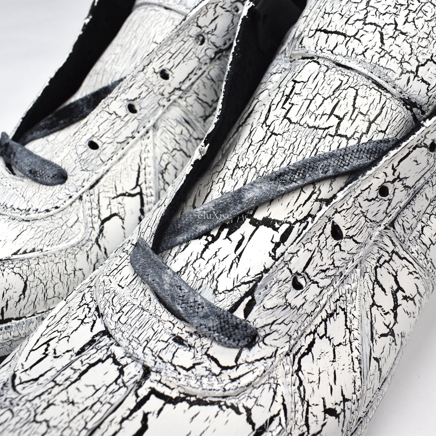 Maison Margiela - Black Leather White Painted GAT Sneakers