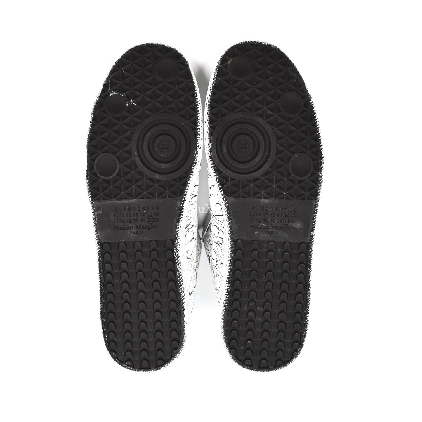 Maison Margiela - Black Leather White Painted GAT Sneakers