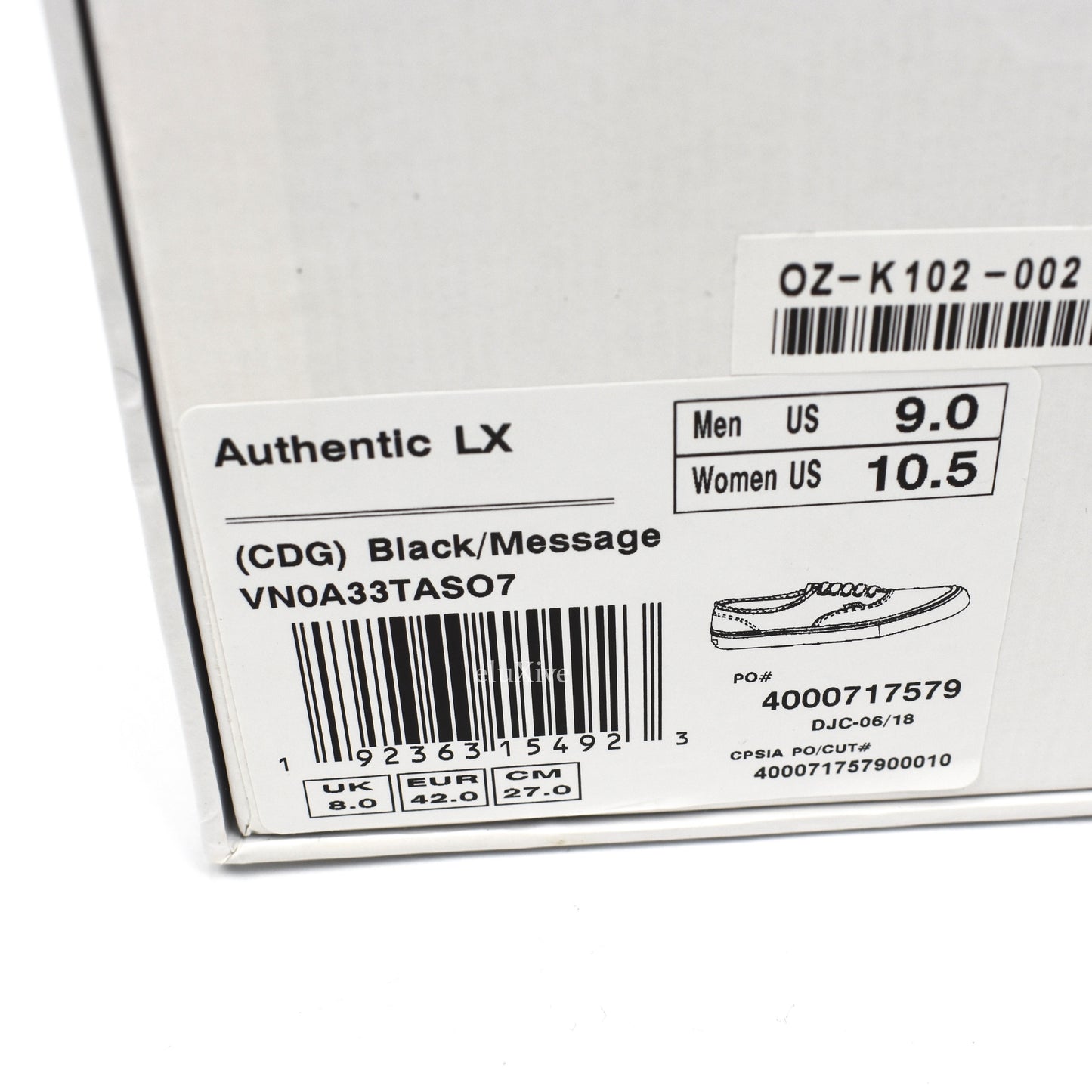 Comme des Garcons x Vans - Authentic LX CDG 'Message'