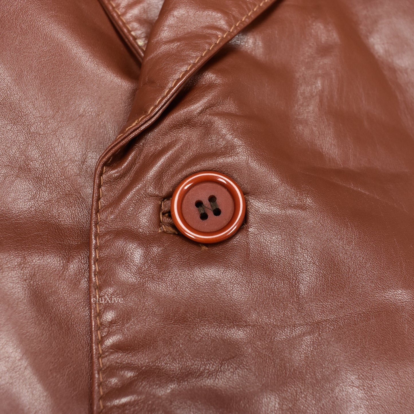 Yves Saint Laurent - 1970s Cognac Leather Blazer