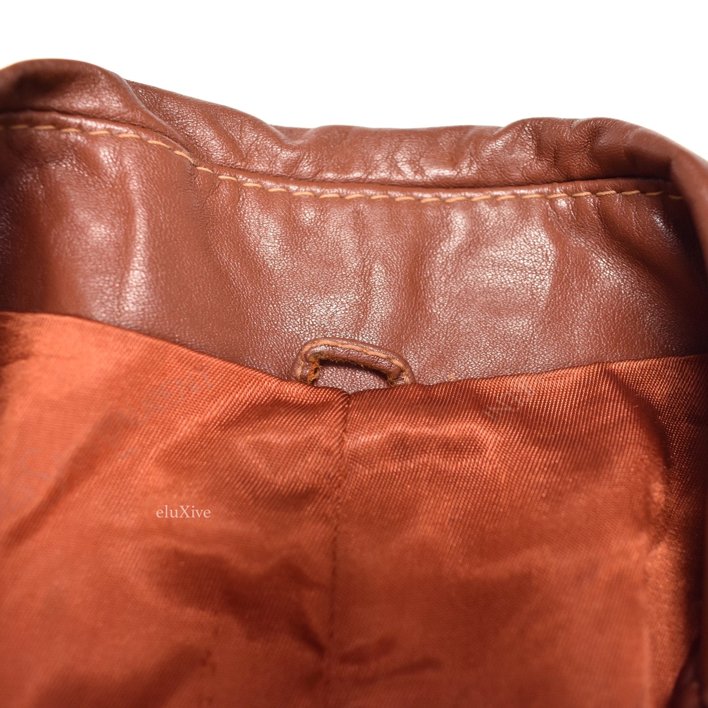 Yves Saint Laurent - 1970s Cognac Leather Blazer