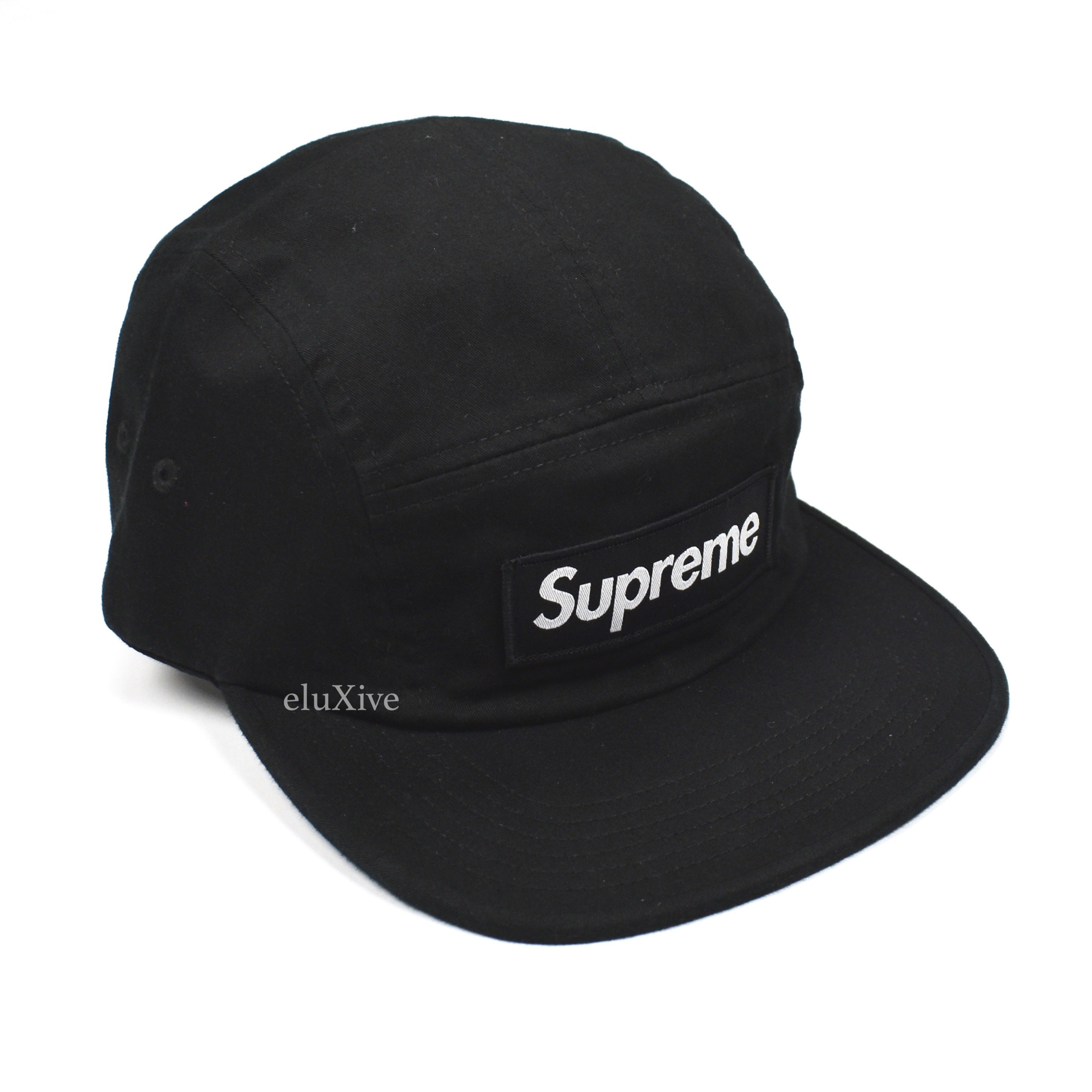 Supreme - SS18 Black Box Logo Military Twill Camp Cap Hat – eluXive