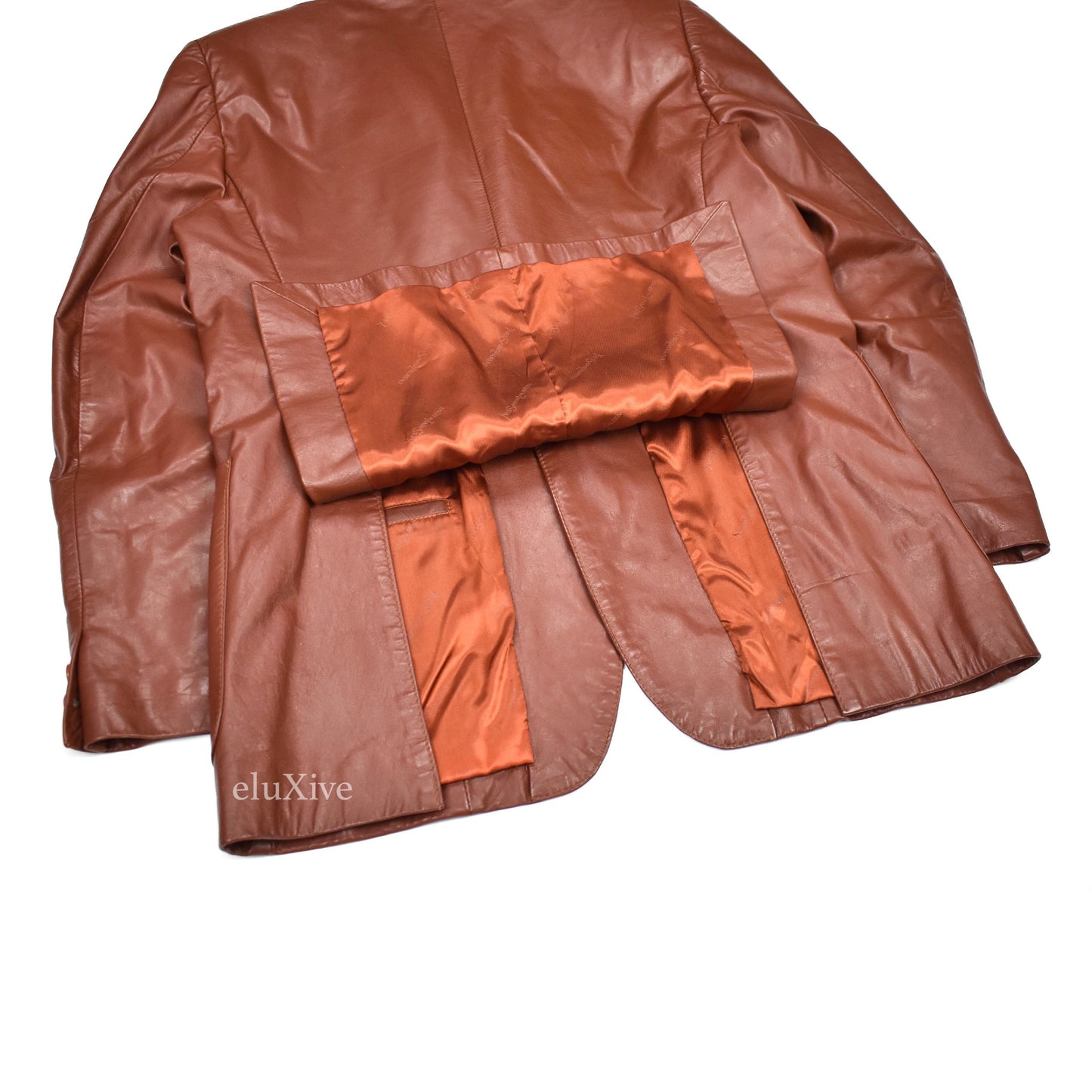 Yves Saint Laurent - 1970s Cognac Leather Blazer