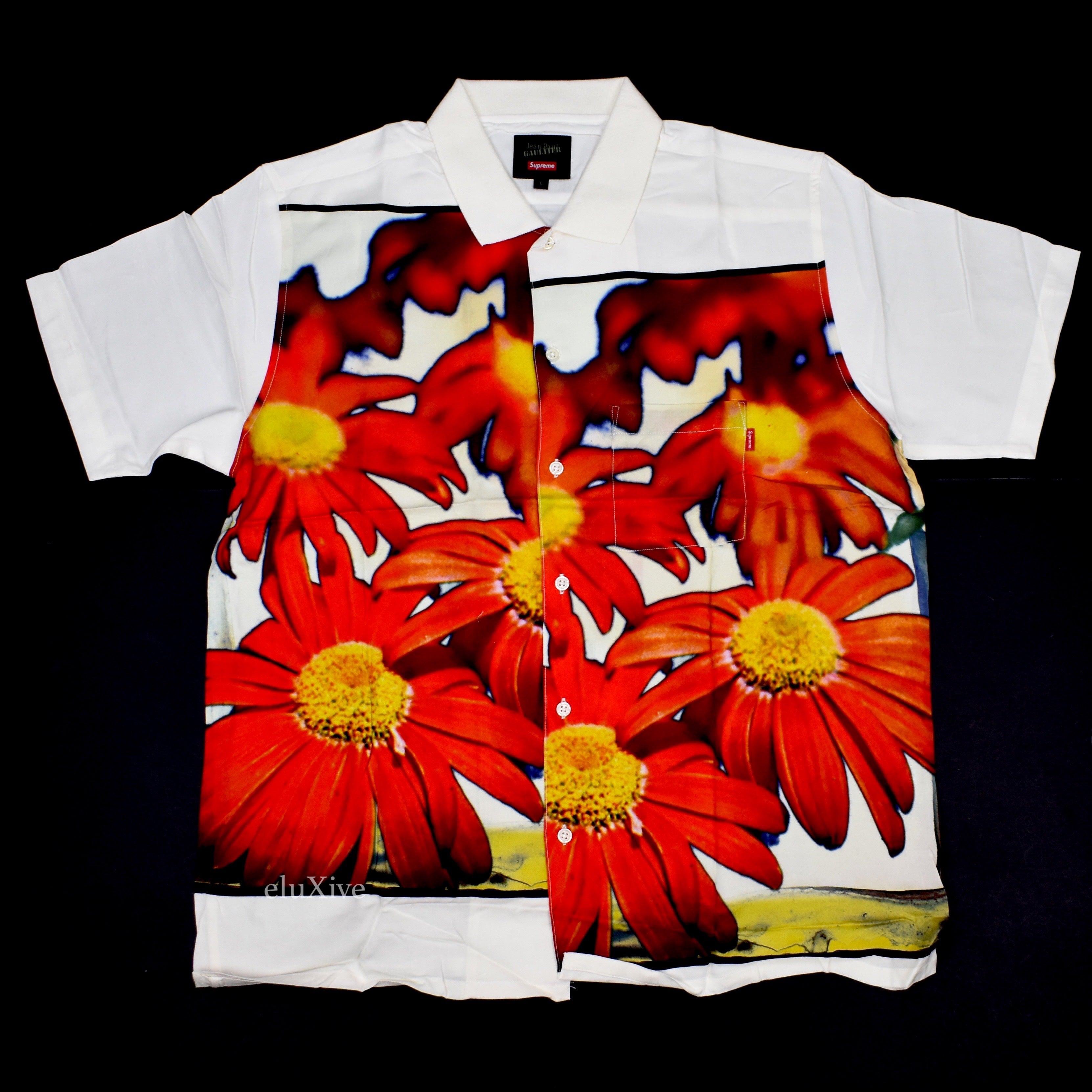 Supreme x Jean Paul Gaultier - Floral Print Rayon Club Shirt