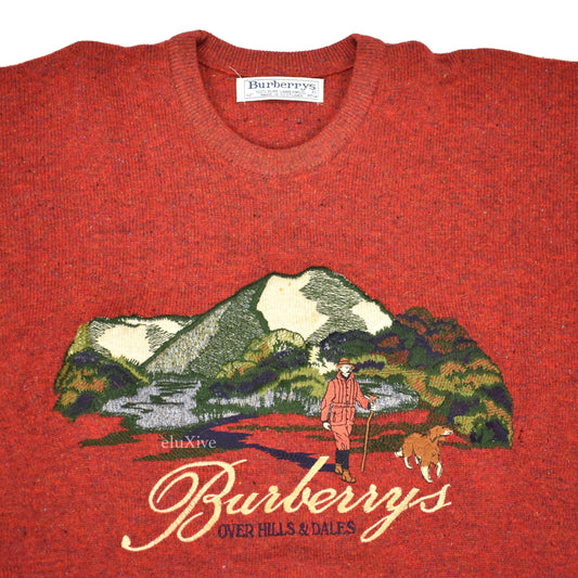 Burberry - Vintage 'Hills & Dales' Logo Embroidered Sweater