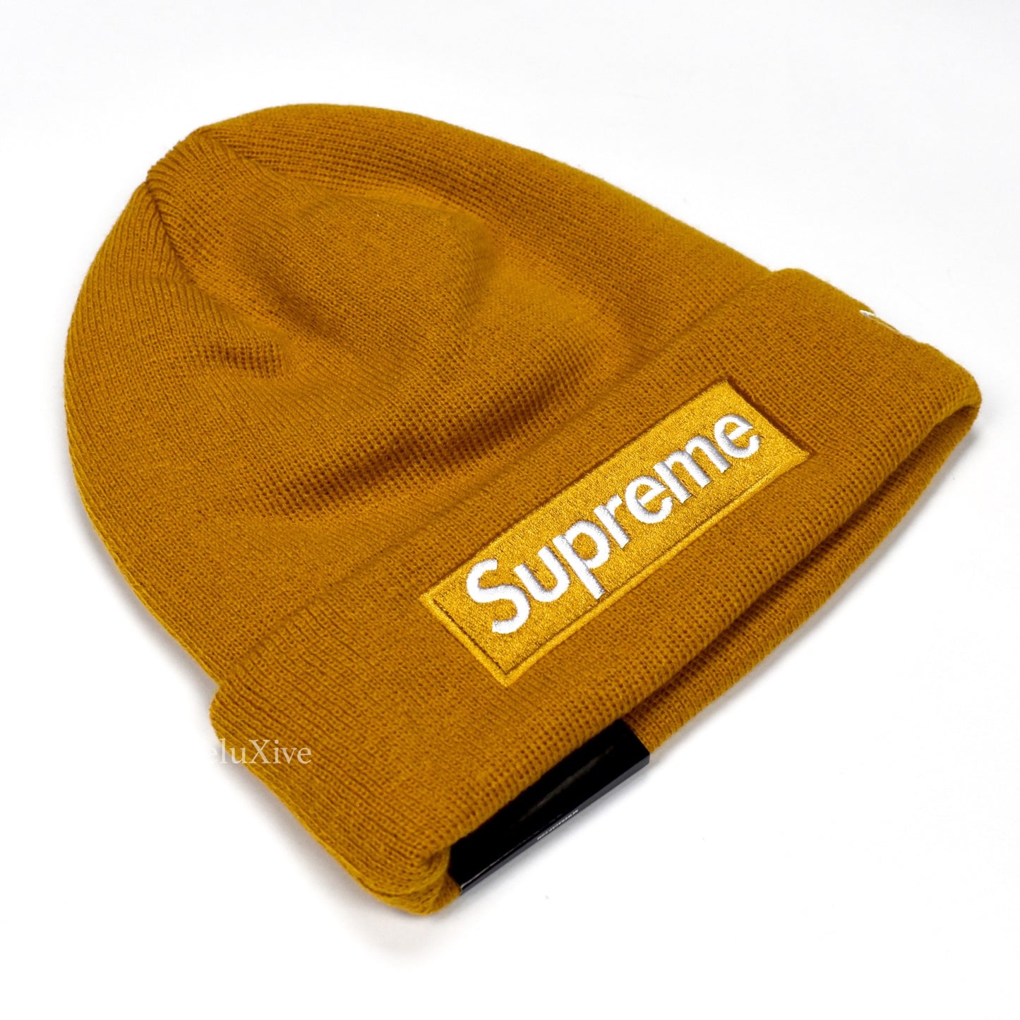 Supreme x New Era - Mustard Box Logo Beanie