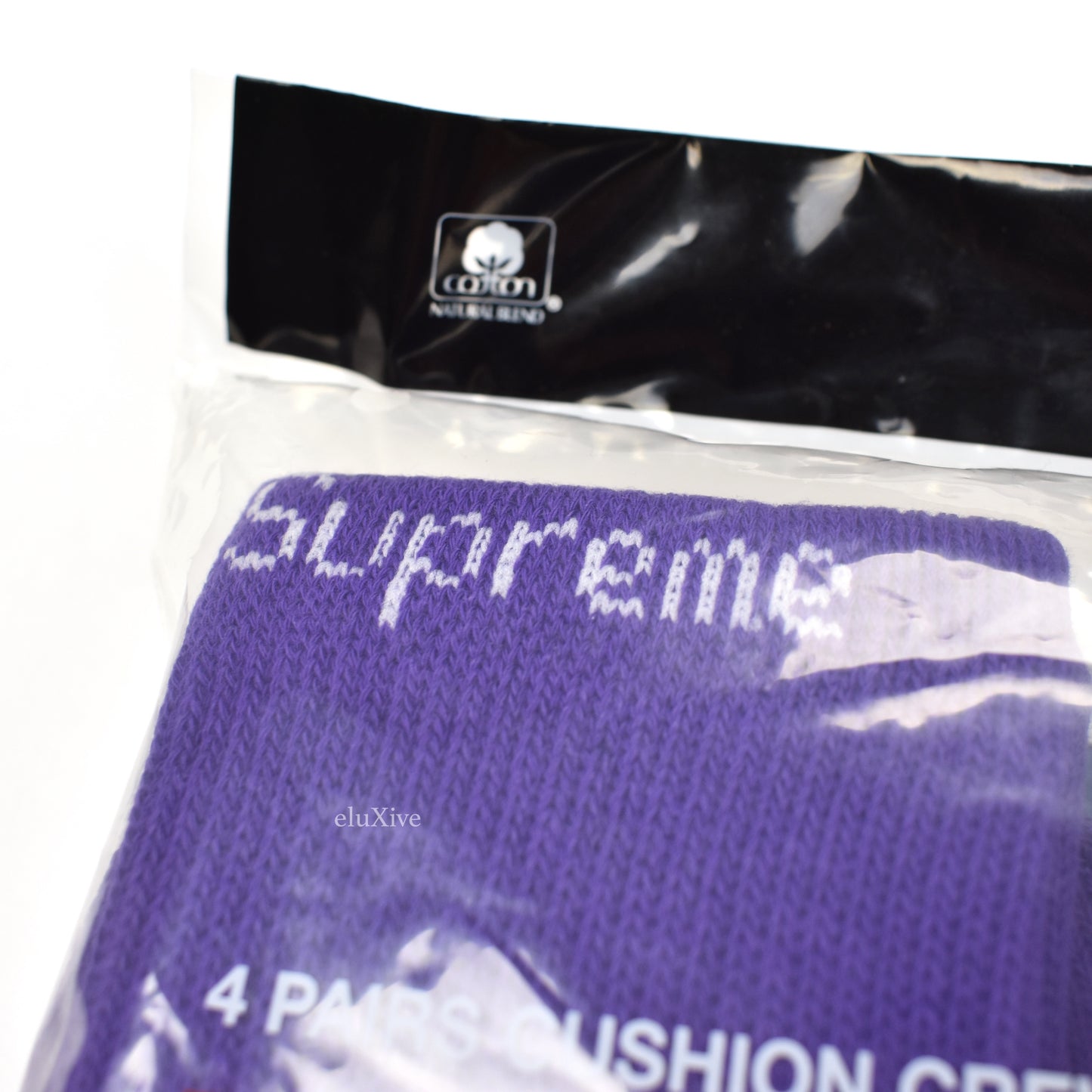 Supreme - Purple Logo Knit Crew Socks (4-Pack)
