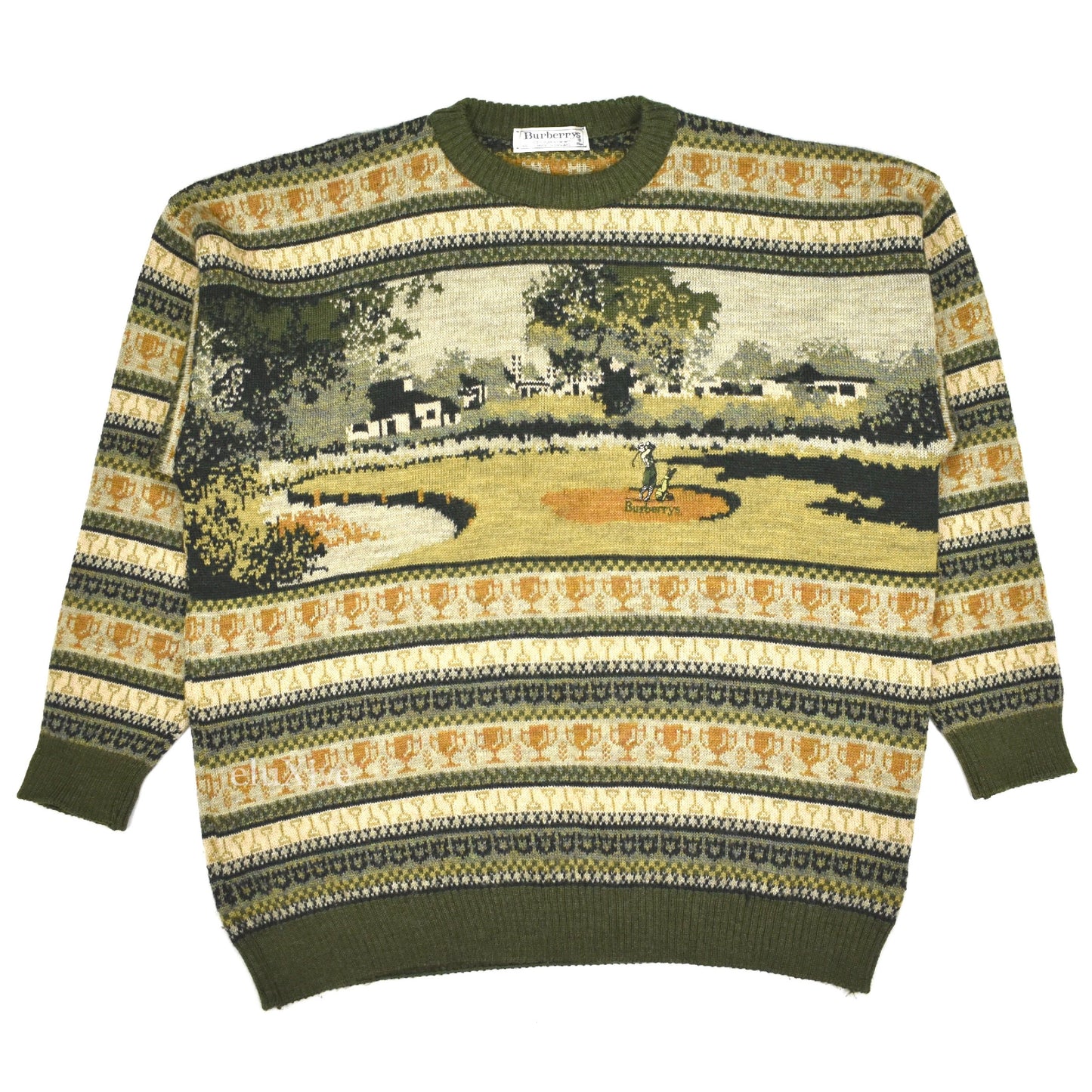 Burberry - Vintage Golf Course Logo Knit Sweater (Green)