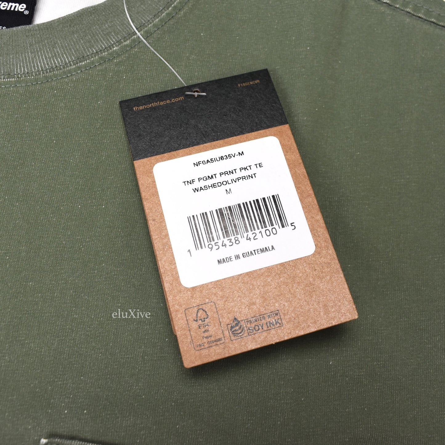 Supreme x The North Face - Pigment Print Logo T-Shirt (Olive)