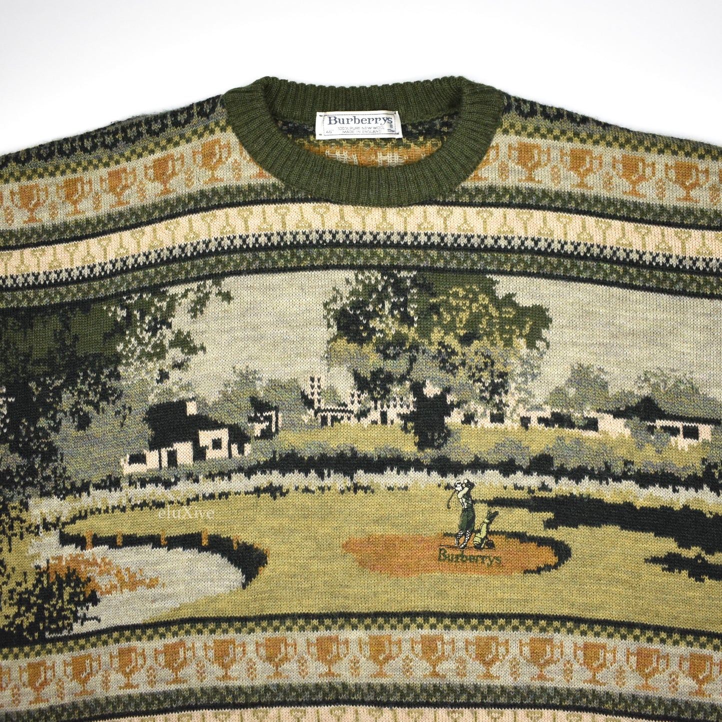 Burberry - Vintage Golf Course Logo Knit Sweater (Green)