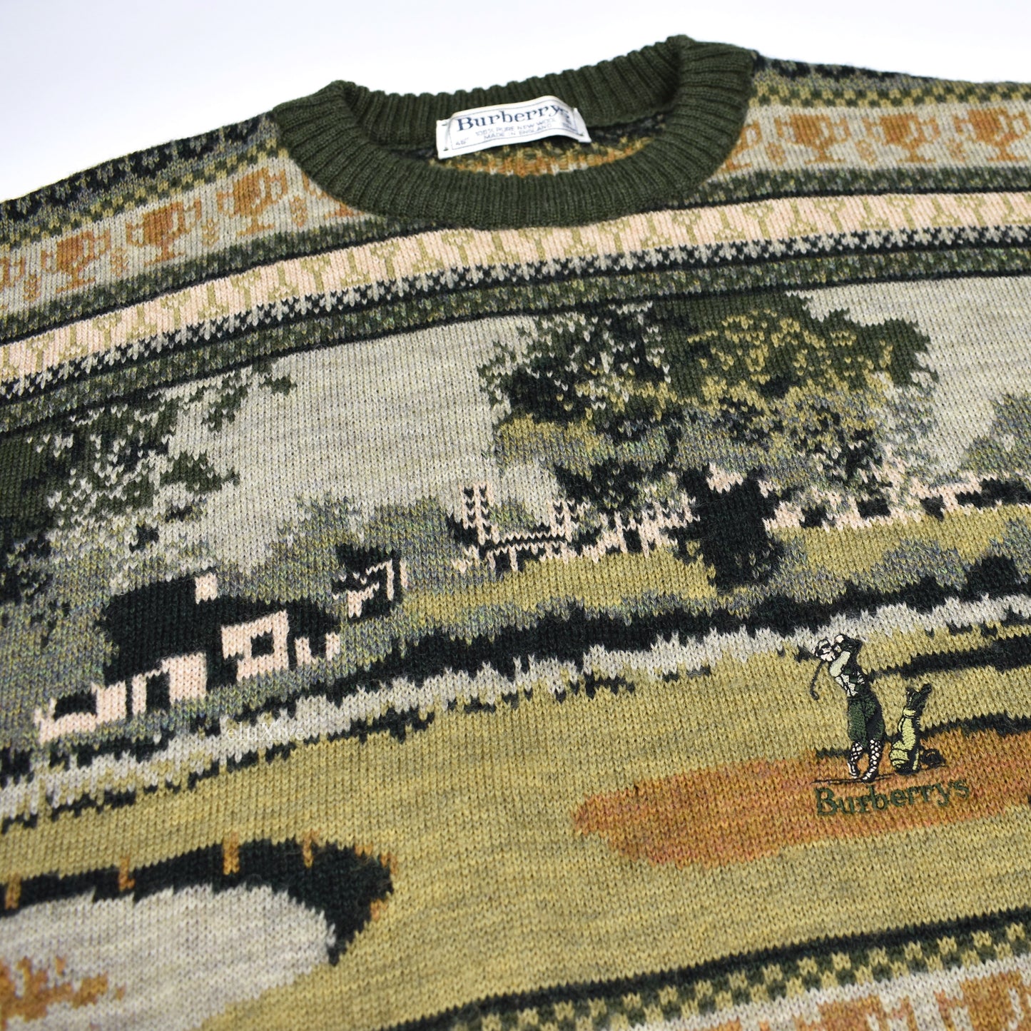 Burberry - Vintage Golf Course Logo Knit Sweater (Green)