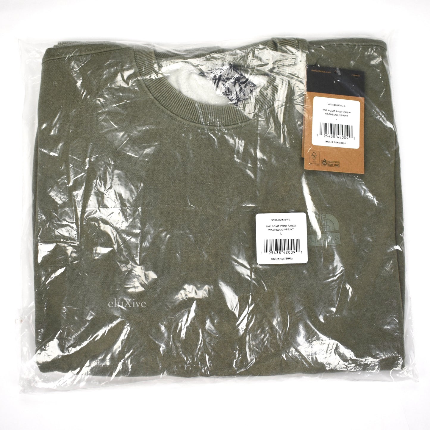 Supreme x The North Face - Pigment Print Logo Sweatshirt (Olive)