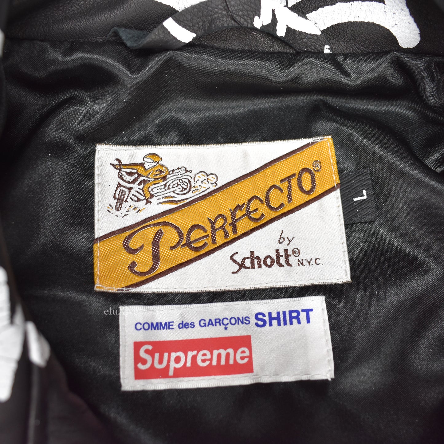 Supreme x Comme des Garcons x Schott - Leather Biker Jacket