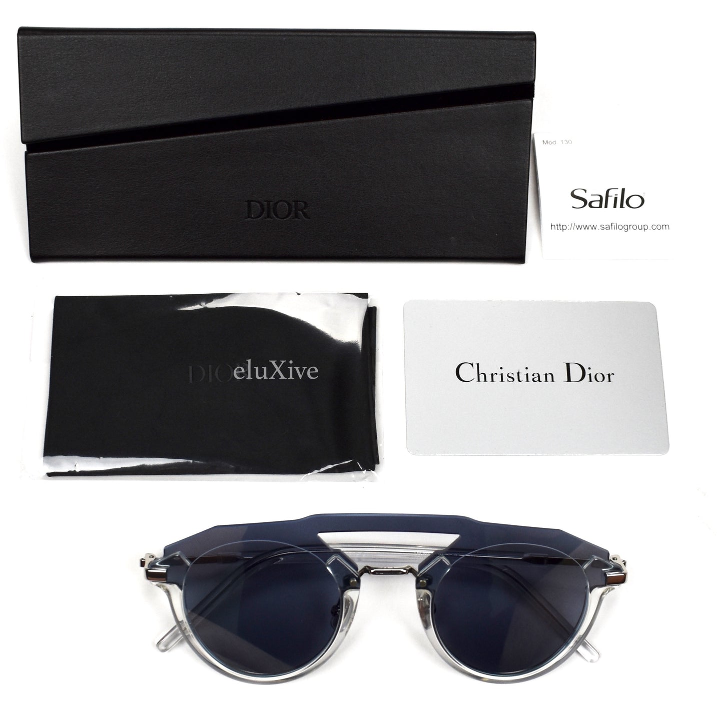 Dior - Clear Futuristic Sunglasses (Blue Lens)