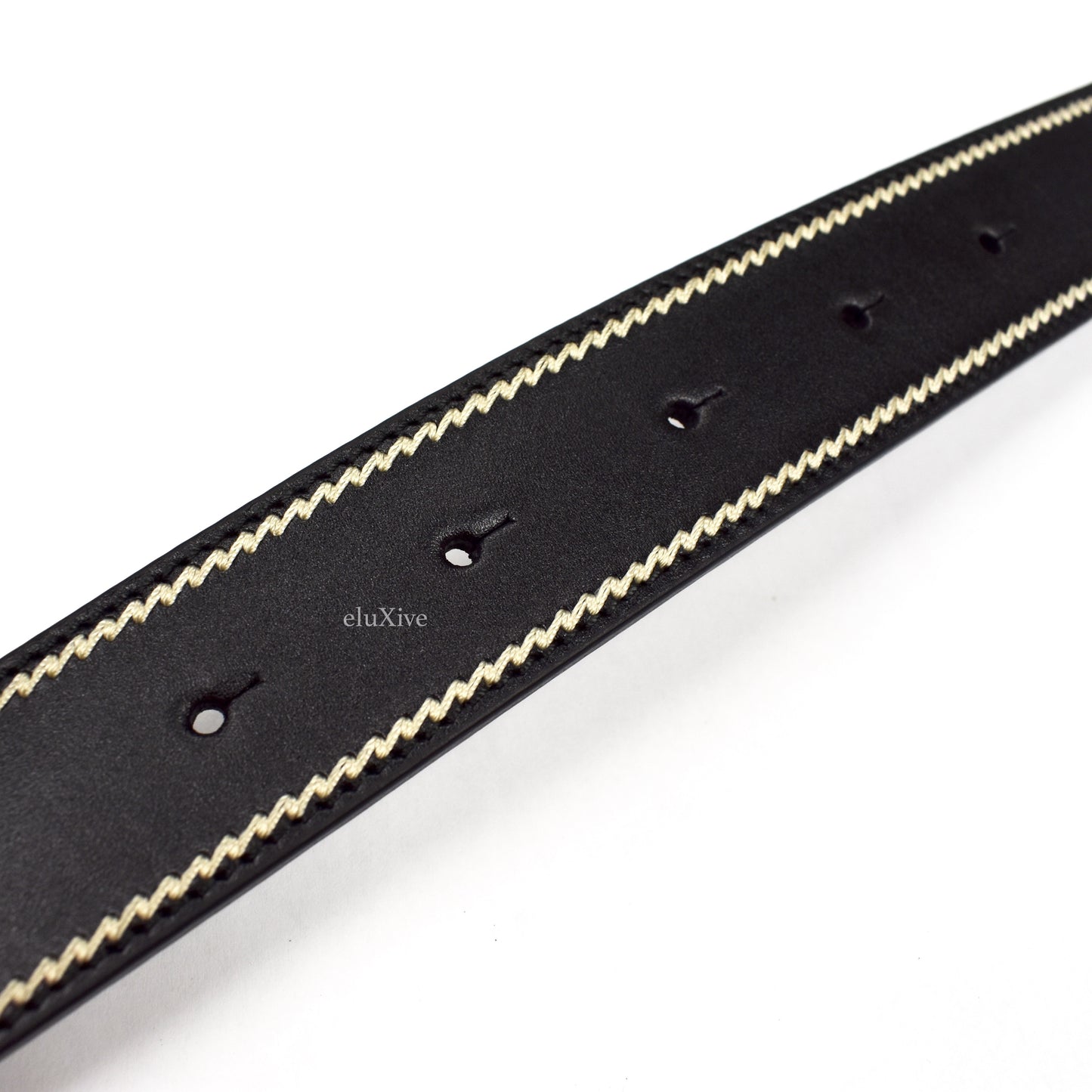 Dior - Black Leather D Logo Belt