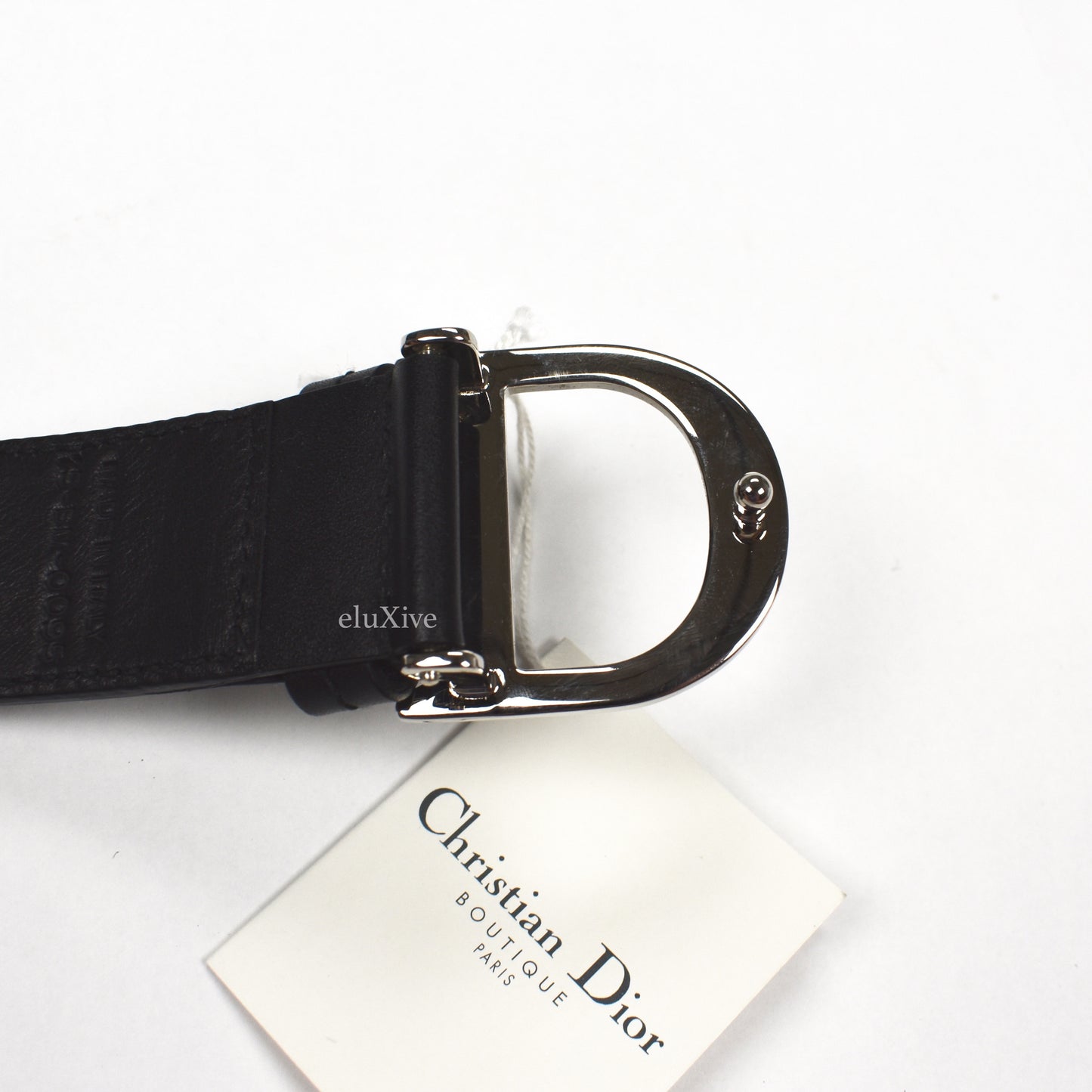 Dior - Black Leather D Logo Belt