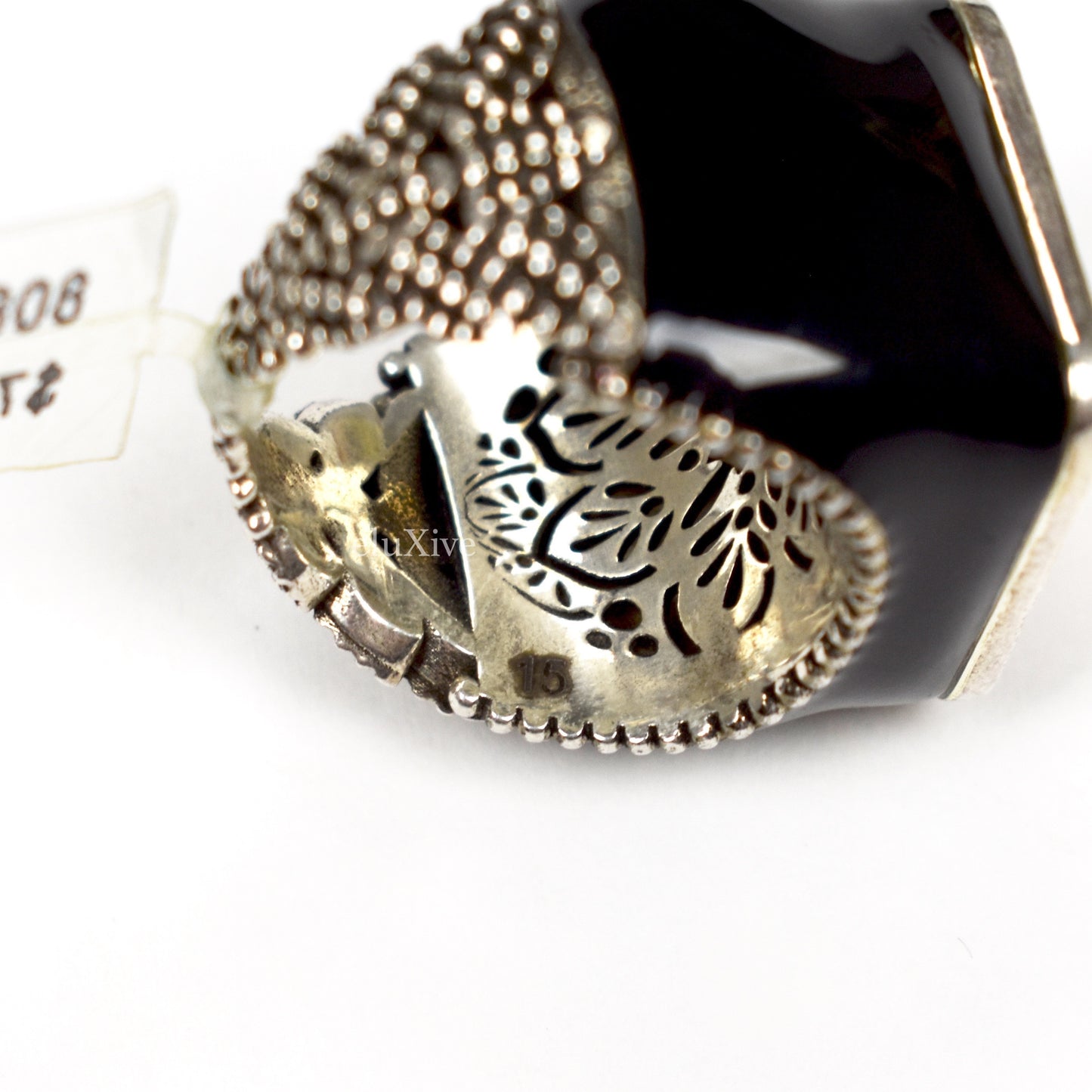 Gucci - Silver Interlocking G Logo Crystal Ring (Yellow)