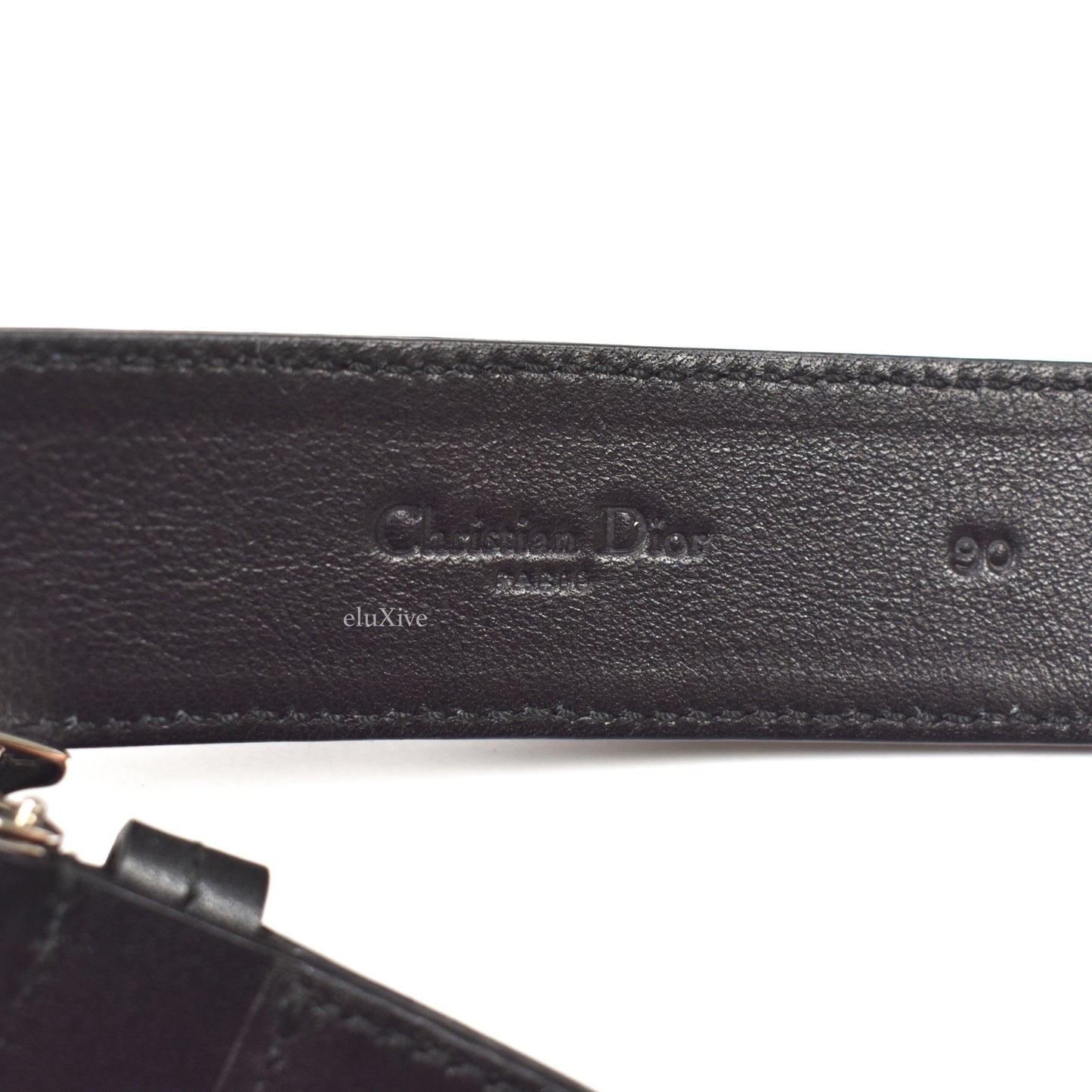 Dior - Black Leather D Logo Belt