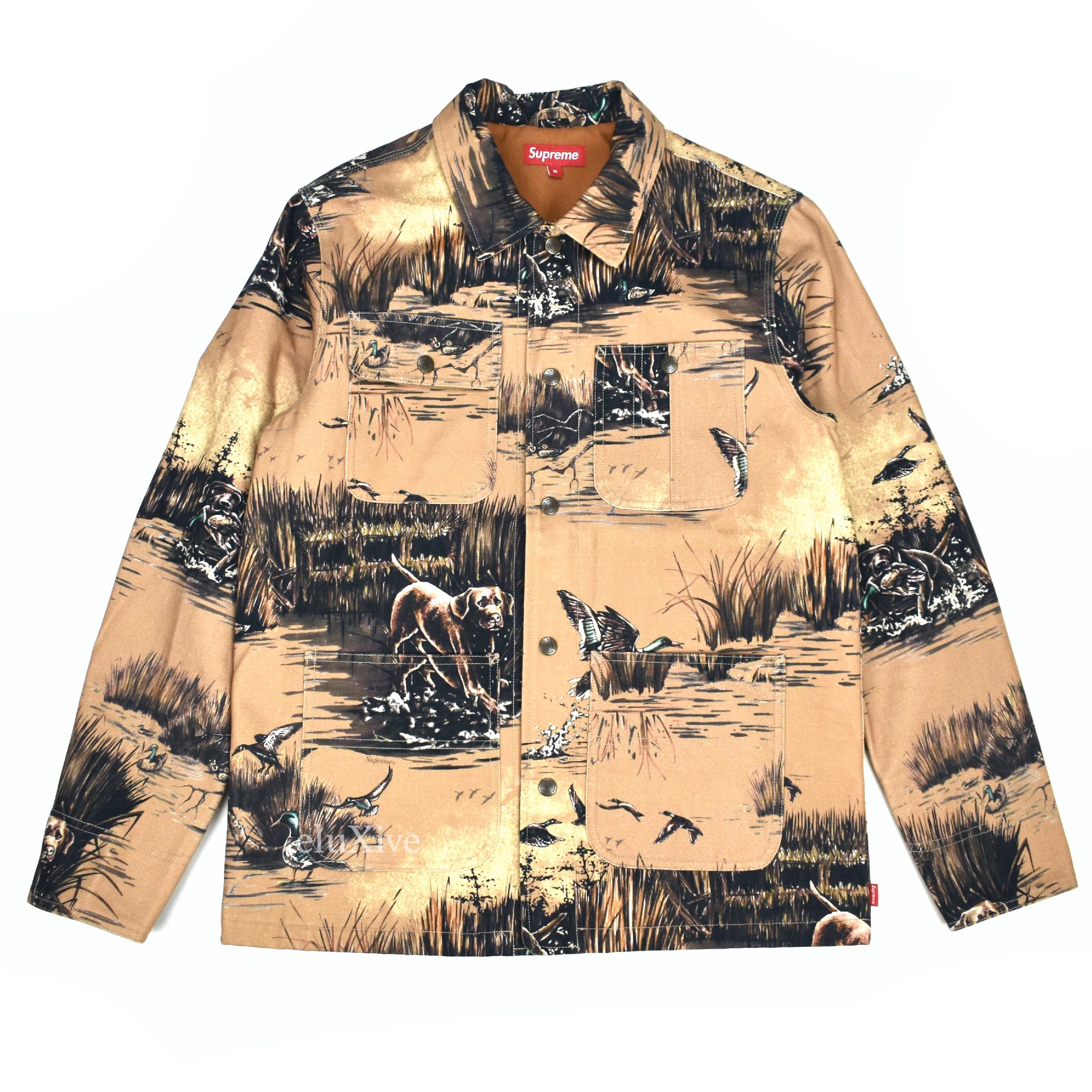 Supreme - Dogs and Ducks Print Chore Coat (Beige) – eluXive