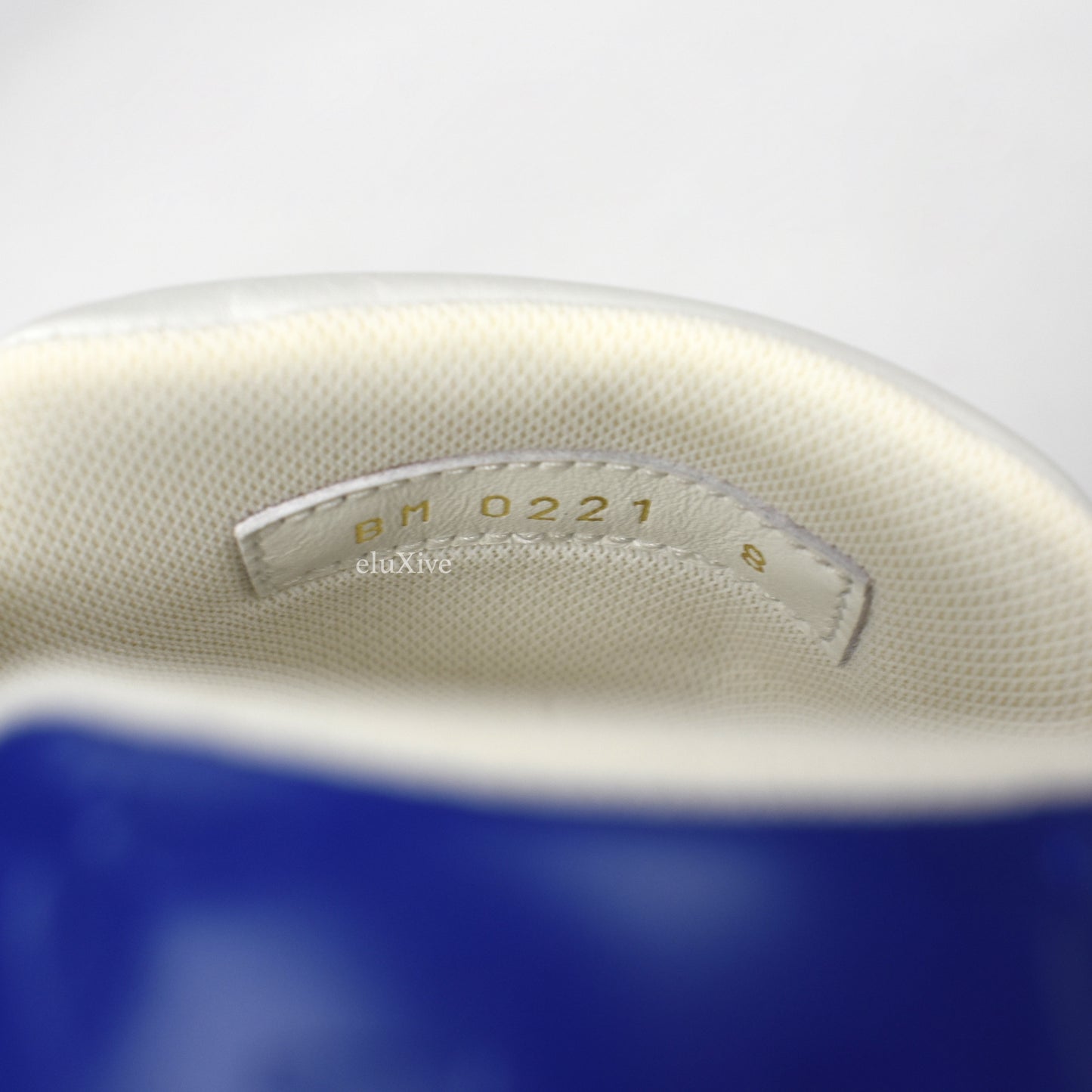 Louis Vuitton - White/Blue Leather Trainer Sneakers