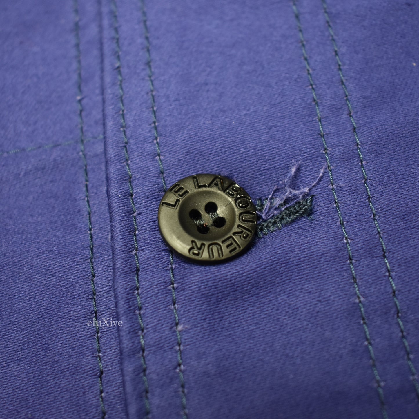 Comme des Garcons - Blue Logo Print Overcoat