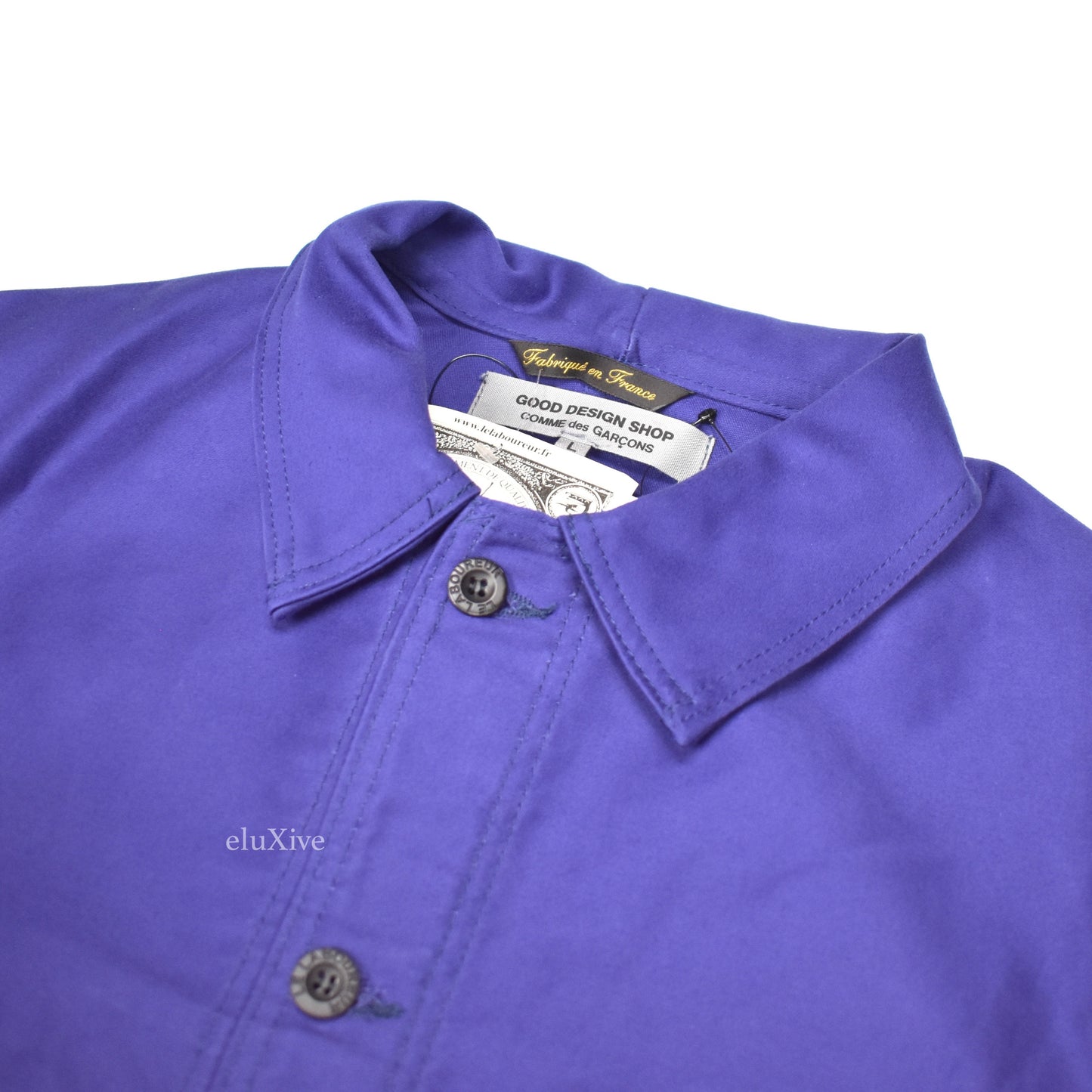 Comme des Garcons - Blue Logo Print Overcoat