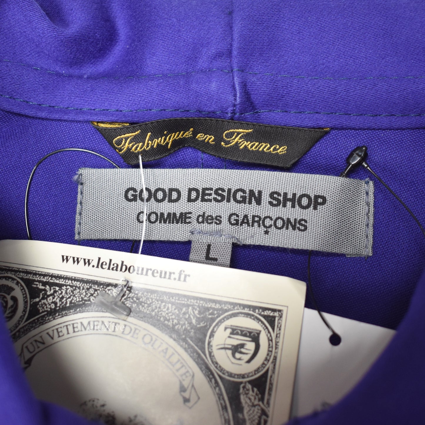 Comme des Garcons - Blue Logo Print Overcoat