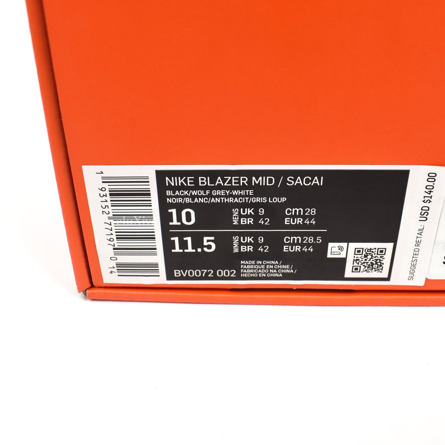 Nike x Sacai - Blazer Mid (Black/Gray)