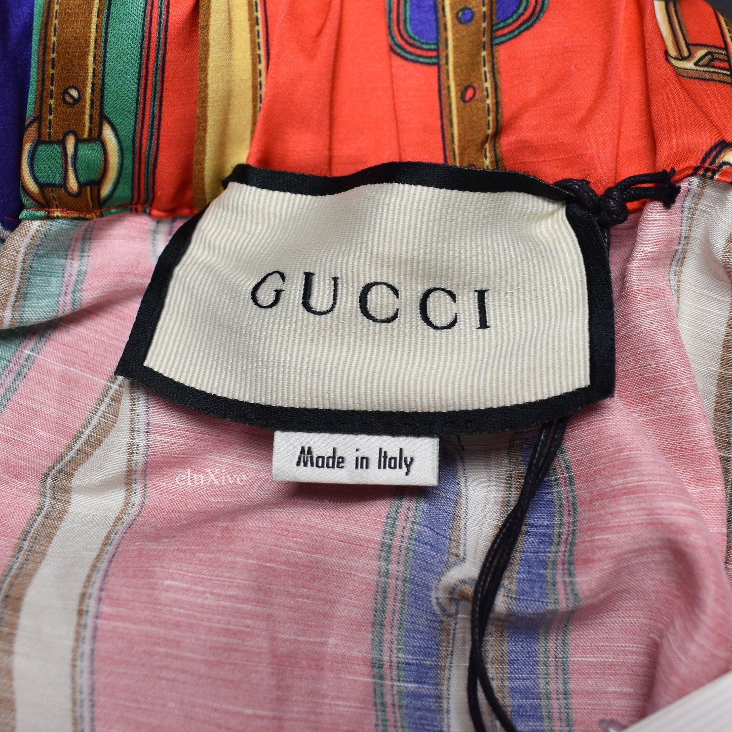 Gucci - Red/Blue GG Logo Print Twill & Horsebit Silk Lounge Pants