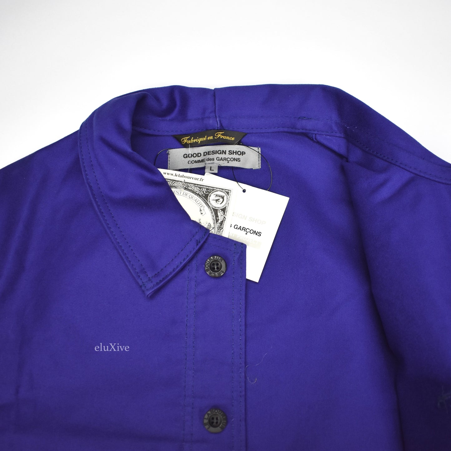 Comme des Garcons - Blue Logo Print Overcoat