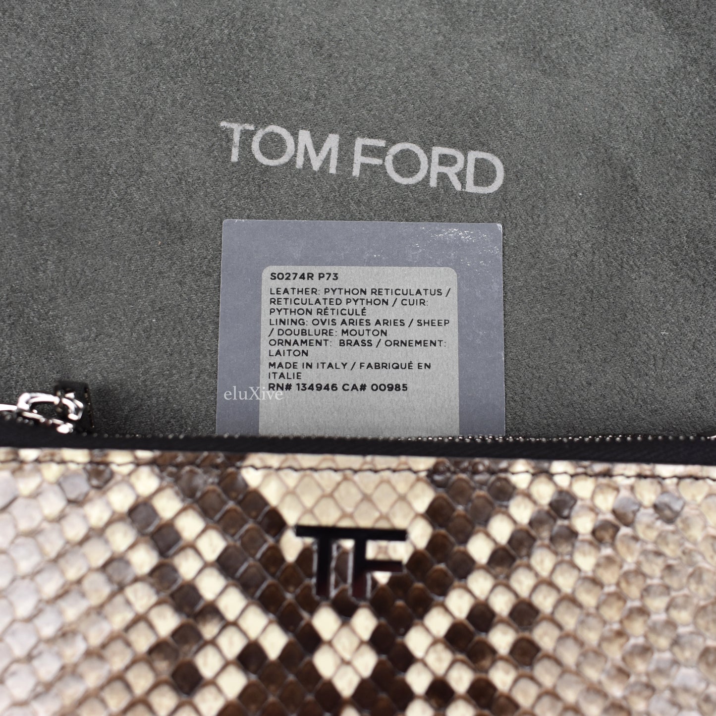 Tom Ford - Beige Exotic Python Mini Clutch