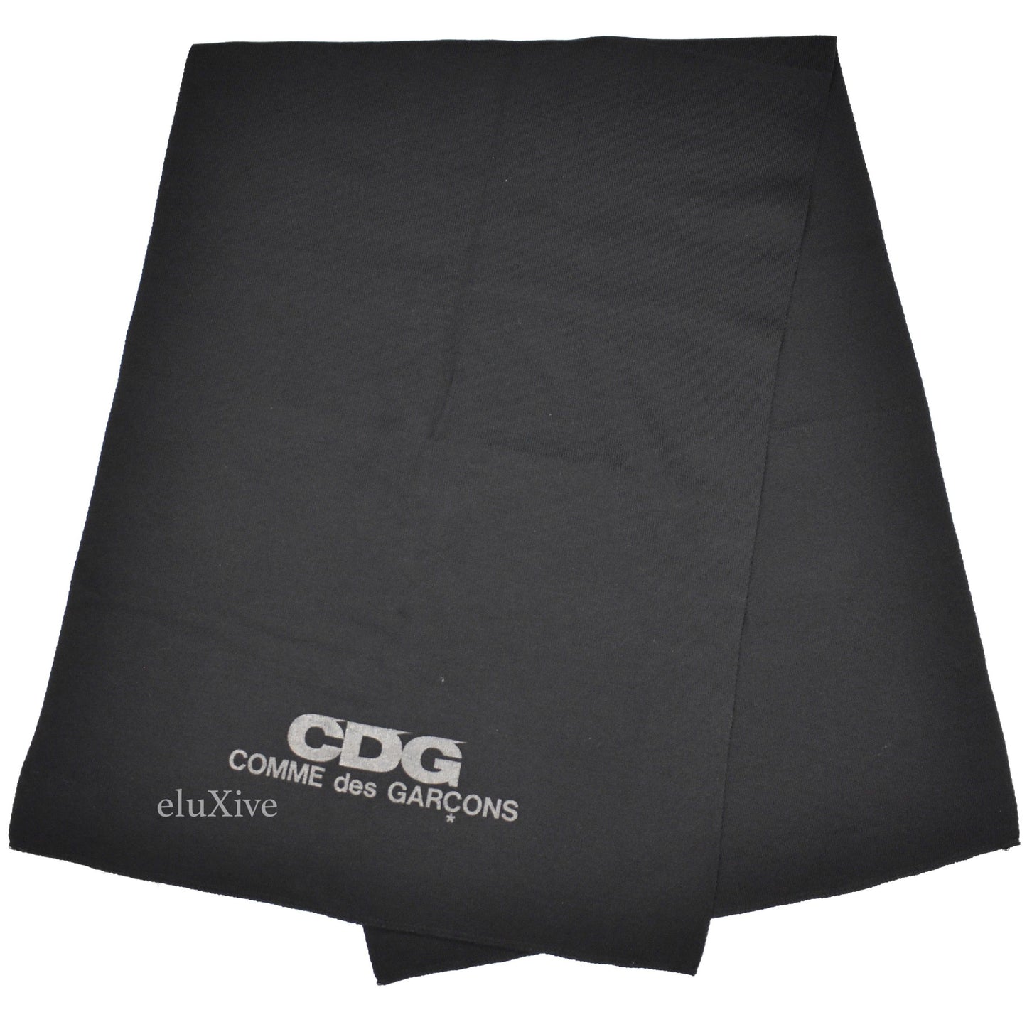 Comme des Garcons - Black Logo Print Knit Scarf