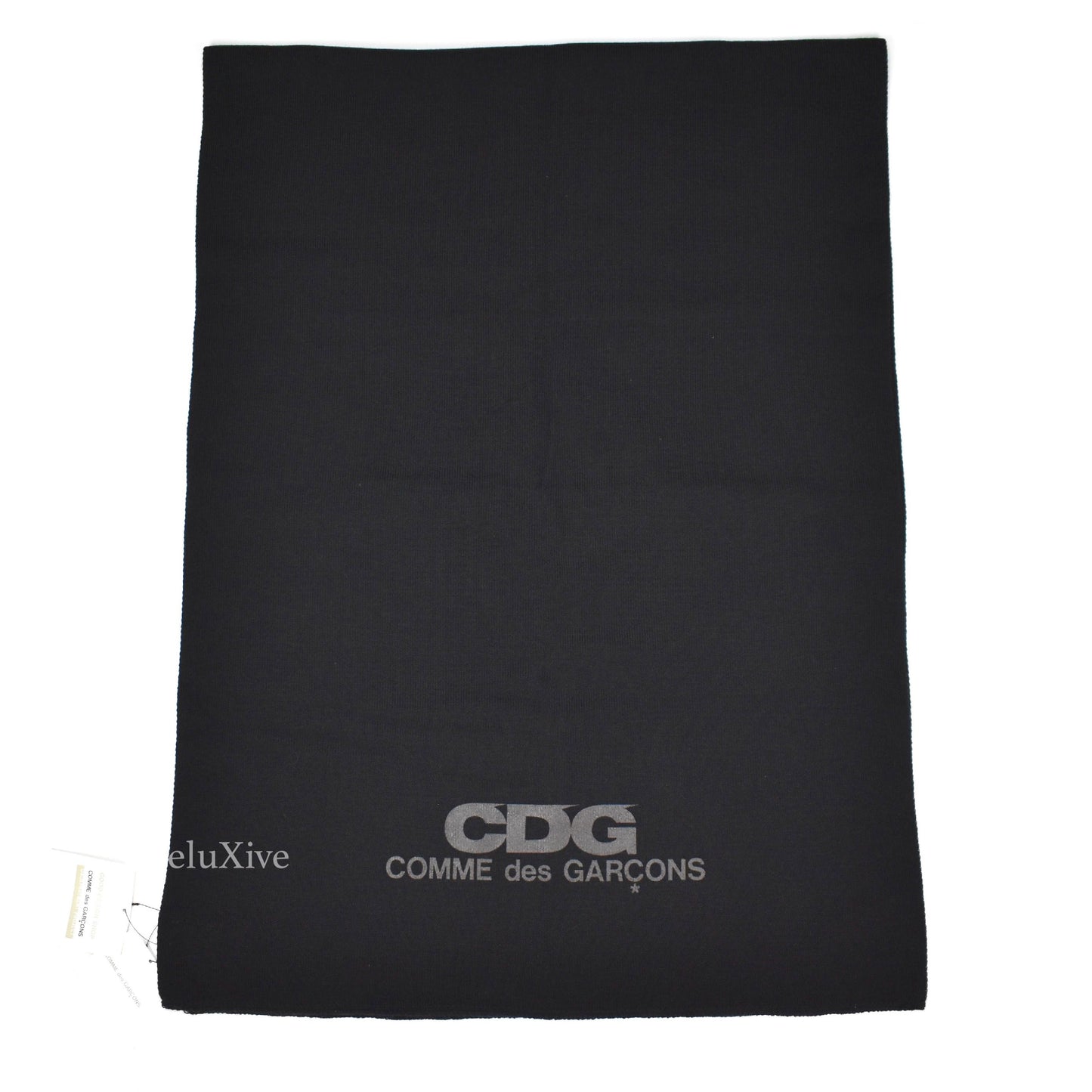 Comme des Garcons - Black Logo Print Knit Scarf