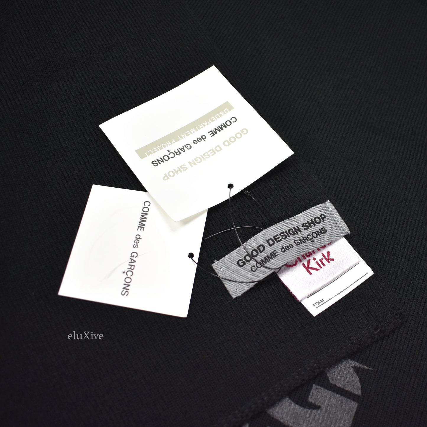 Comme des Garcons - Black Logo Print Knit Scarf