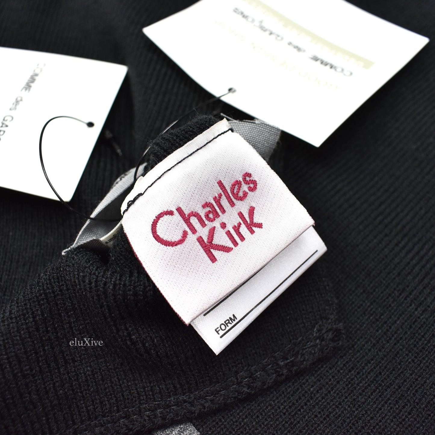 Comme des Garcons - Black Logo Print Knit Scarf