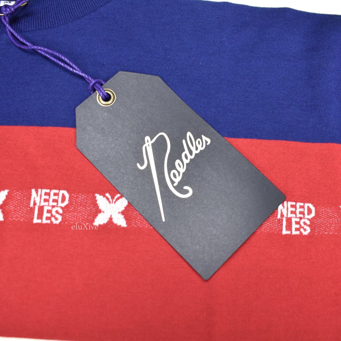 Needles - Logo Stripe Knit T-Shirt