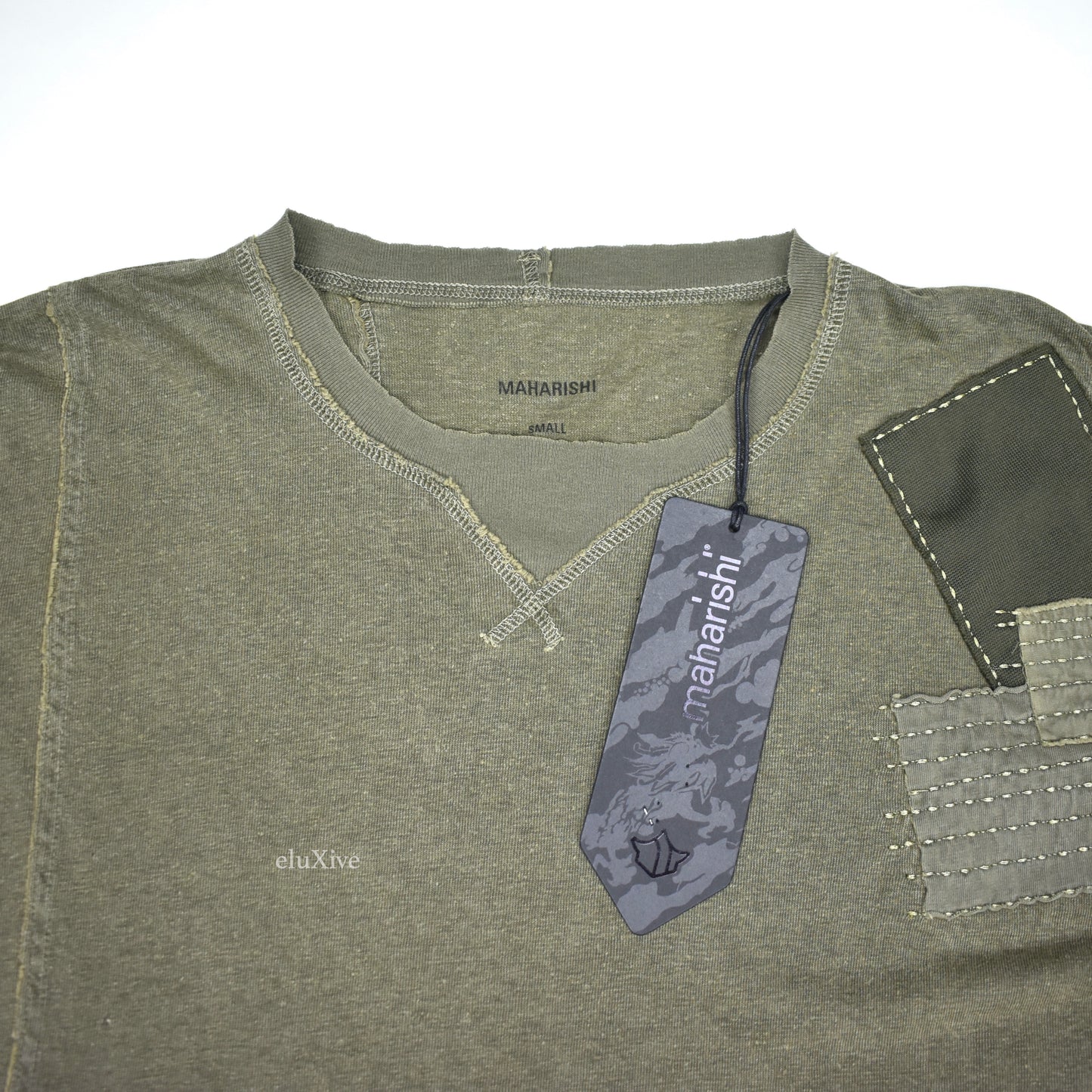Maharishi - Olive Patchwork Hemp Blend T-Shirt