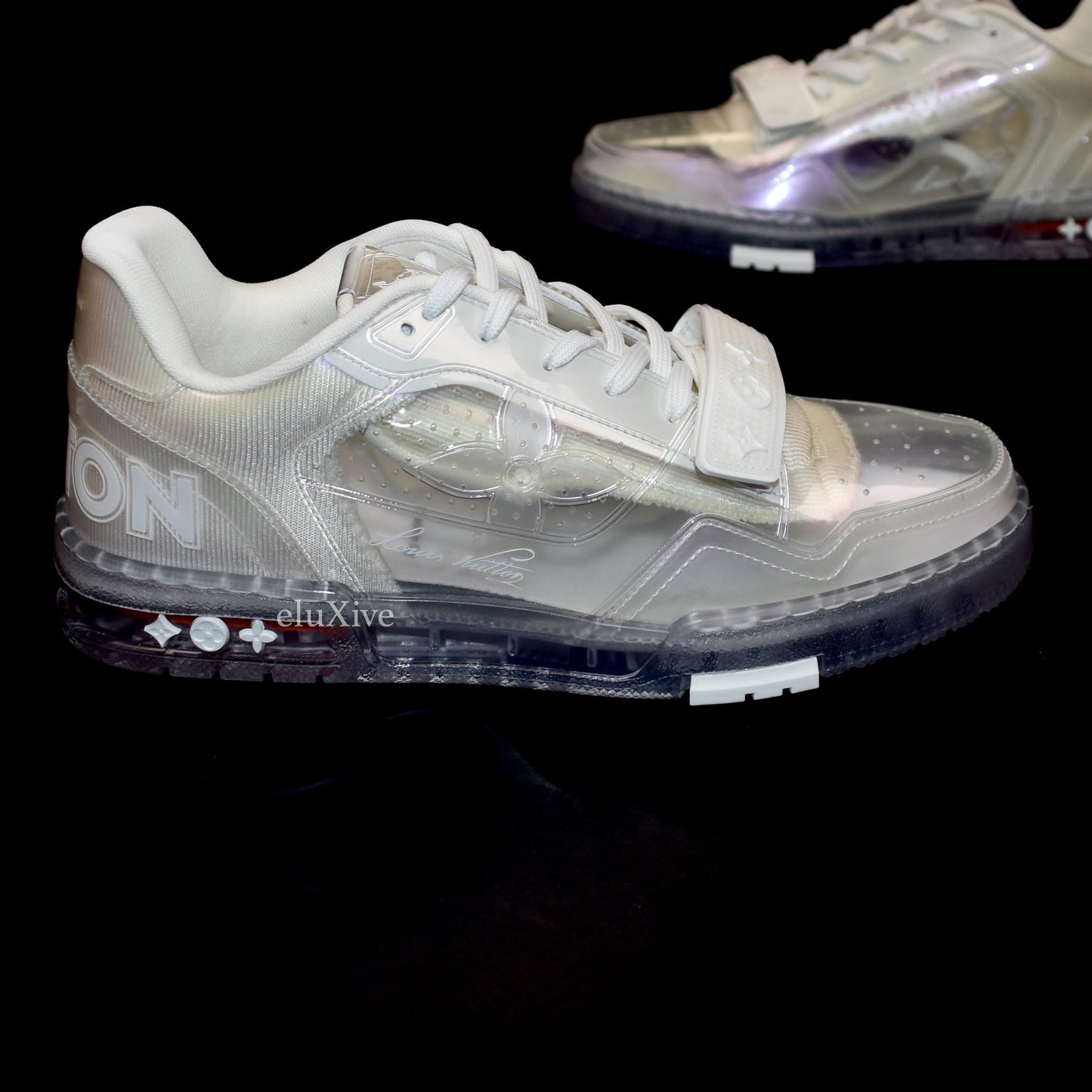 Louis Vuitton - White/Transparent Trainer Sneakers with Strap