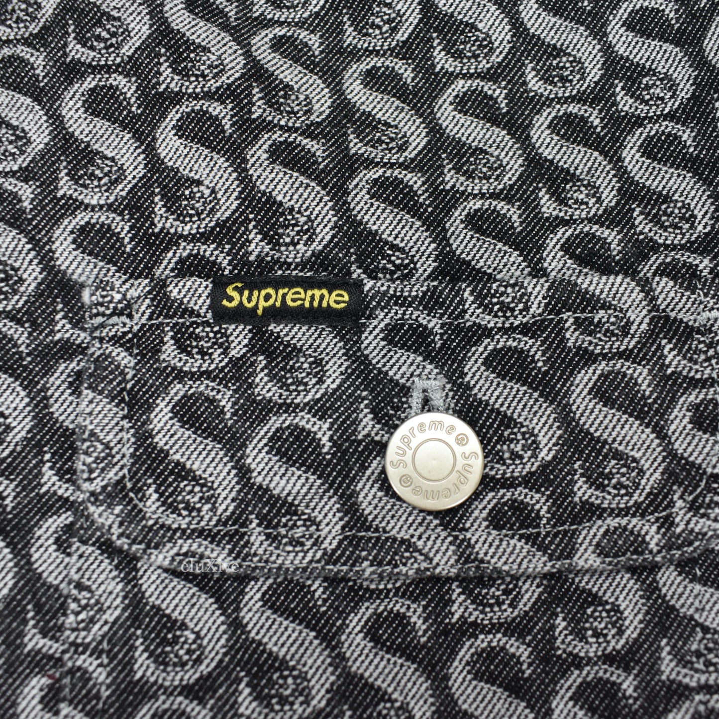 Supreme - Monogram Denim Button Down Shirt (Black)