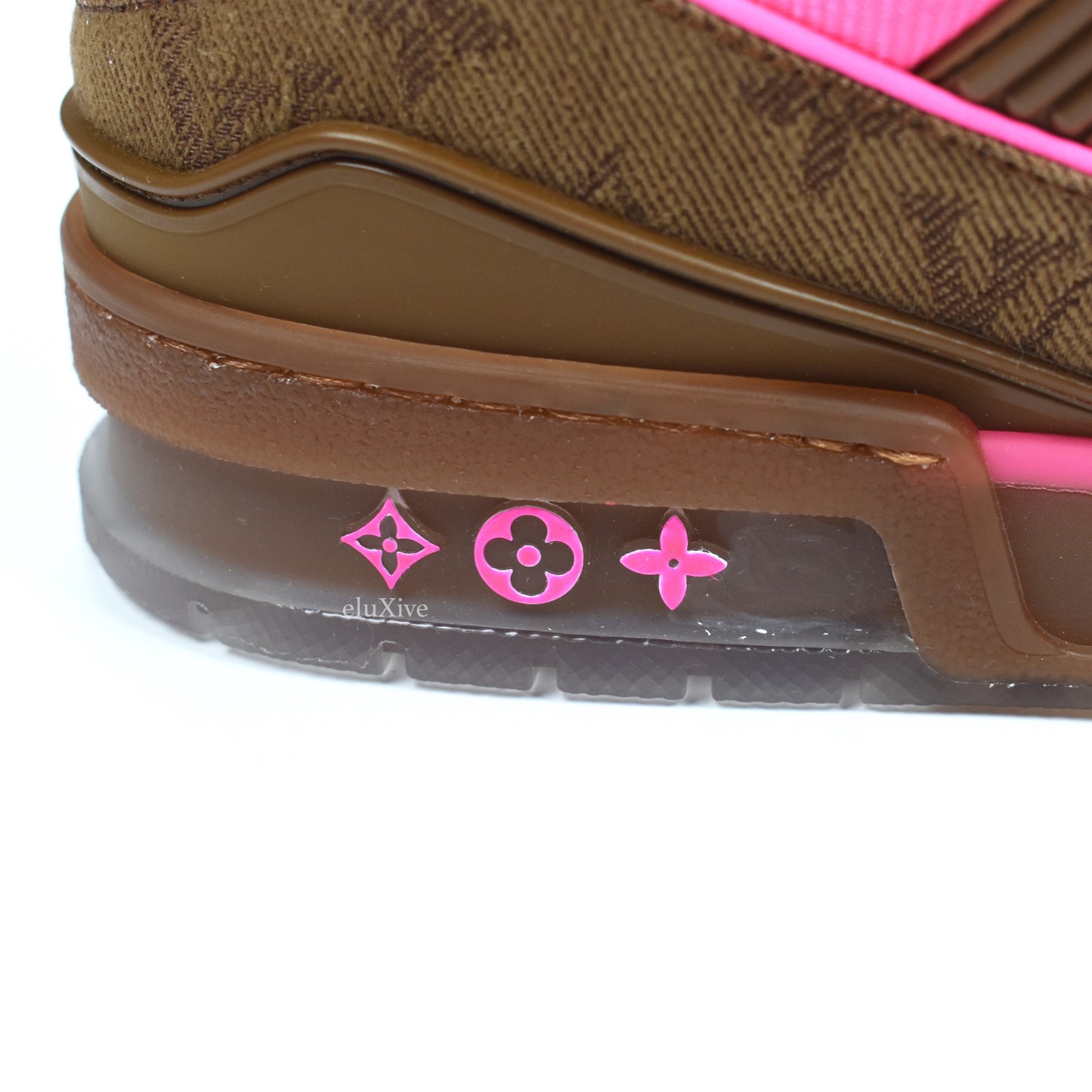 Louis Vuitton - Pink/Brown Leather Trainer Sneakers