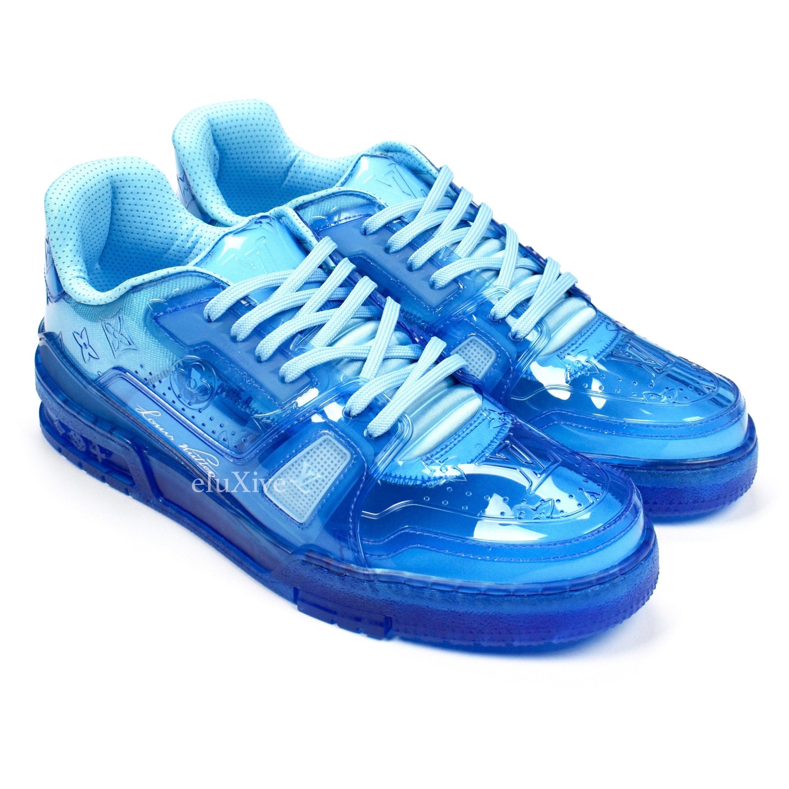 Louis Vuitton Men's Transparent Clear Blue Trainer sneakers Size 7.5  US