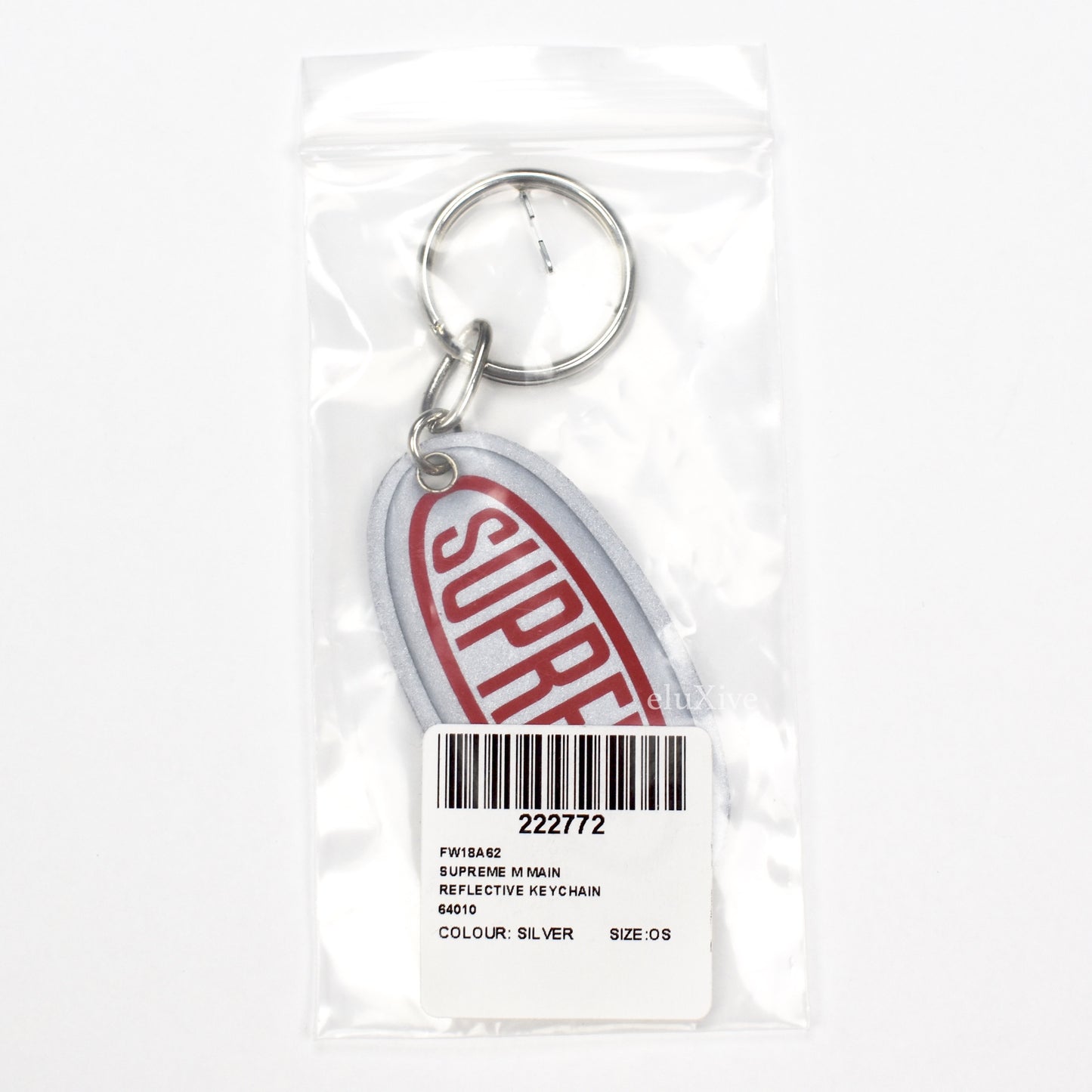 Supreme - Reflective Oval Logo Keychain