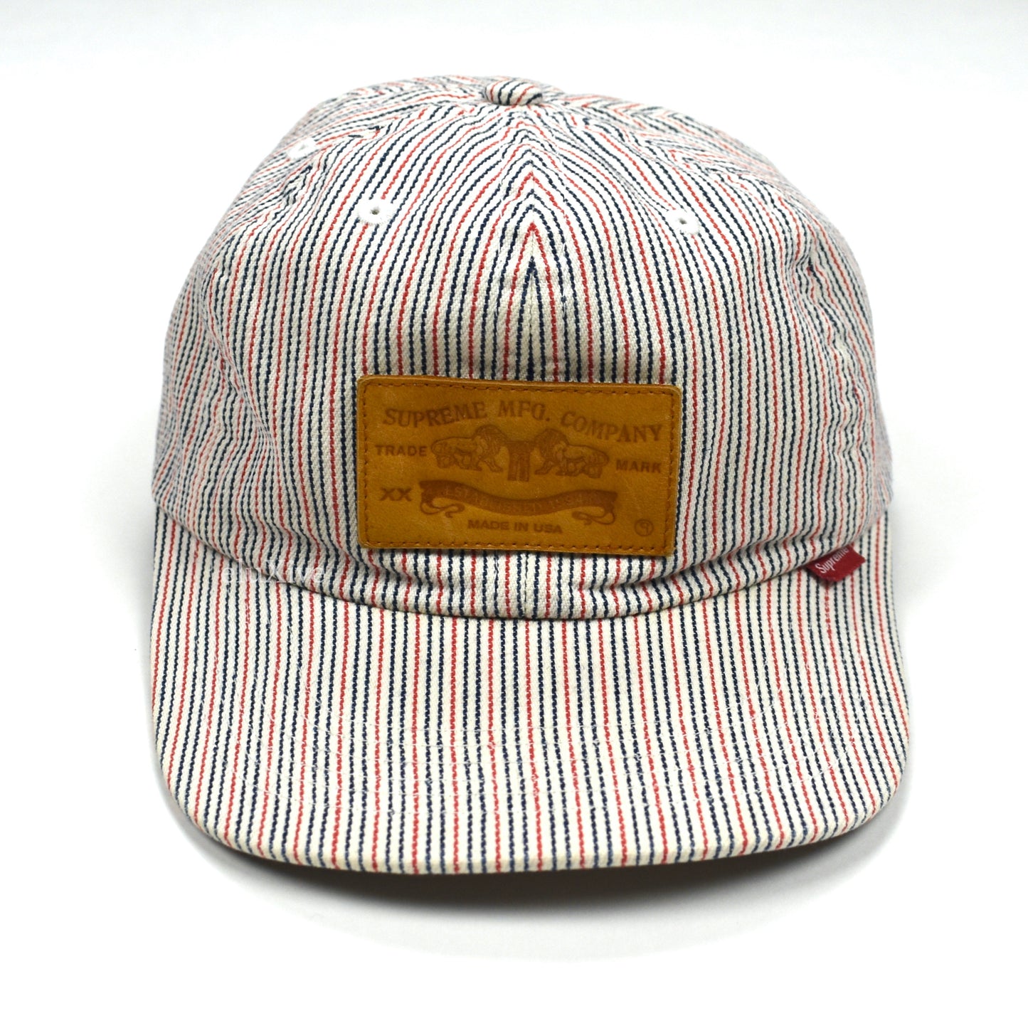 Supreme - Striped Denim 'Levi's' MFG Leather Patch Hat
